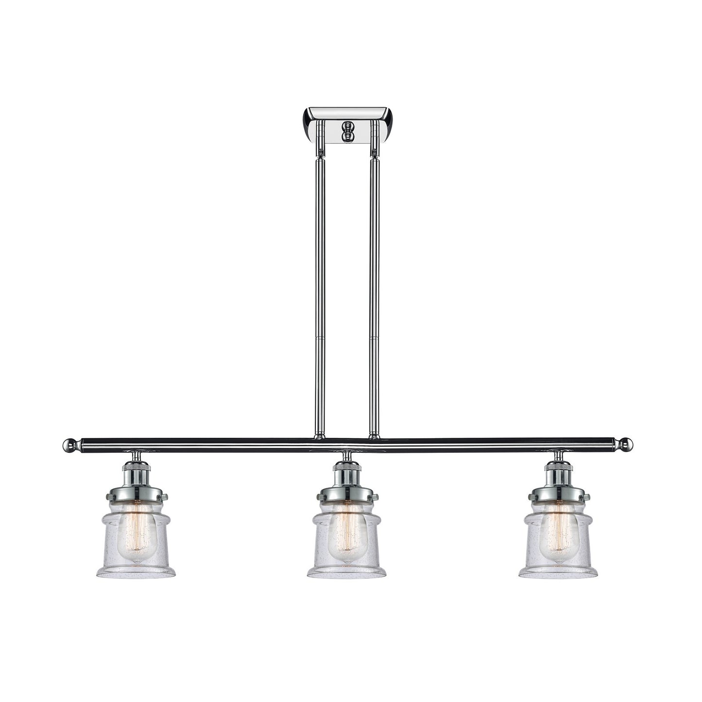 Innovations Canton 36in 3-Light Island Light | Modern Contempo Polished Chrome and Seedy Glass | Kitchen Island & Dining Room | Model 916-3I-PC-G184S