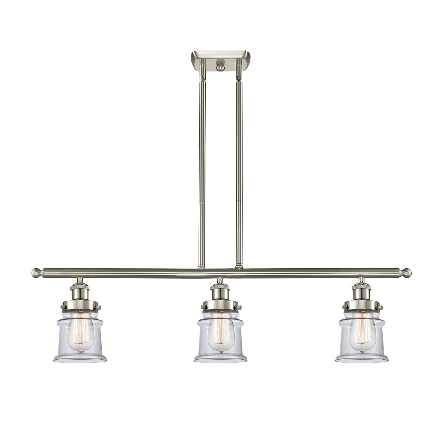 Innovations Canton 36in 3-Light Island Light | Modern Transitional Brushed Satin Nickel and Clear Small Glass | Kitchen Island & | Model 916-3I-SN-G182S