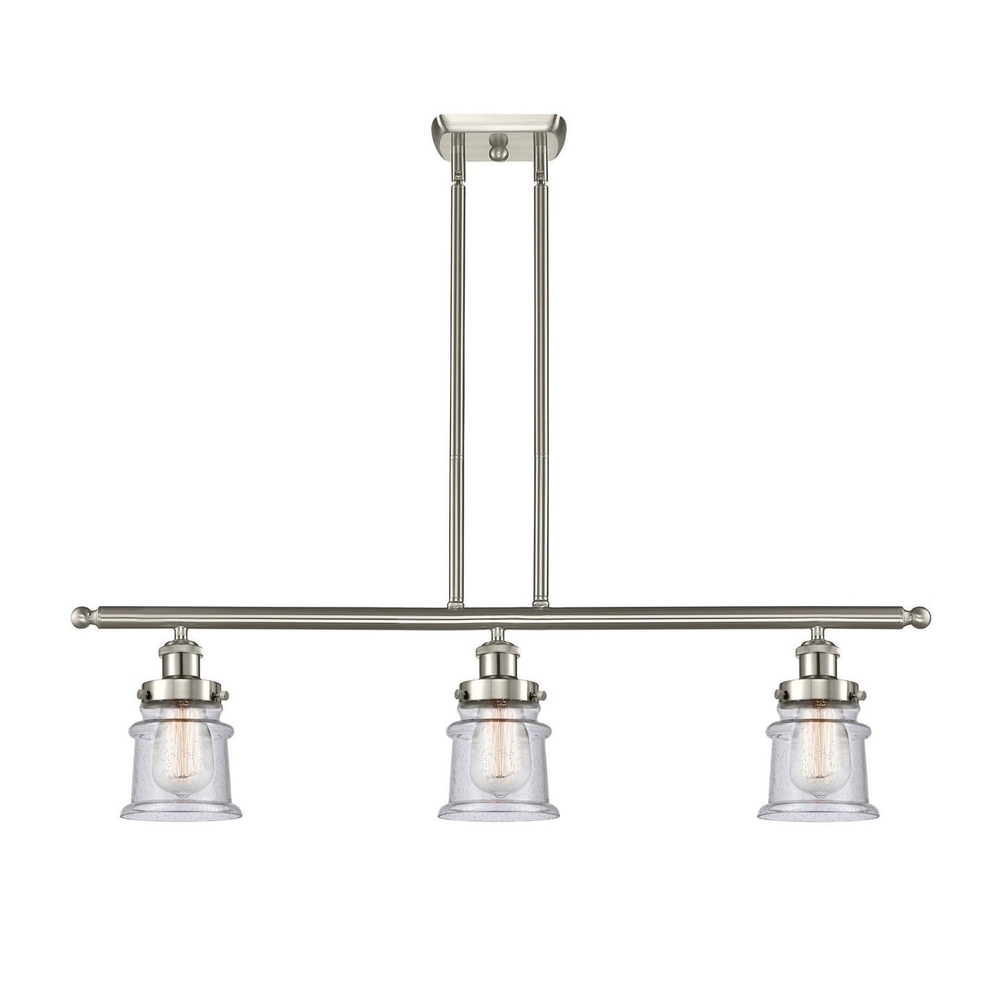Innovations Canton 36in 3-Light Island Light | Modern Transitional Brushed Satin Nickel and Seedy Small Glass | Kitchen Island & | Model 916-3I-SN-G184S