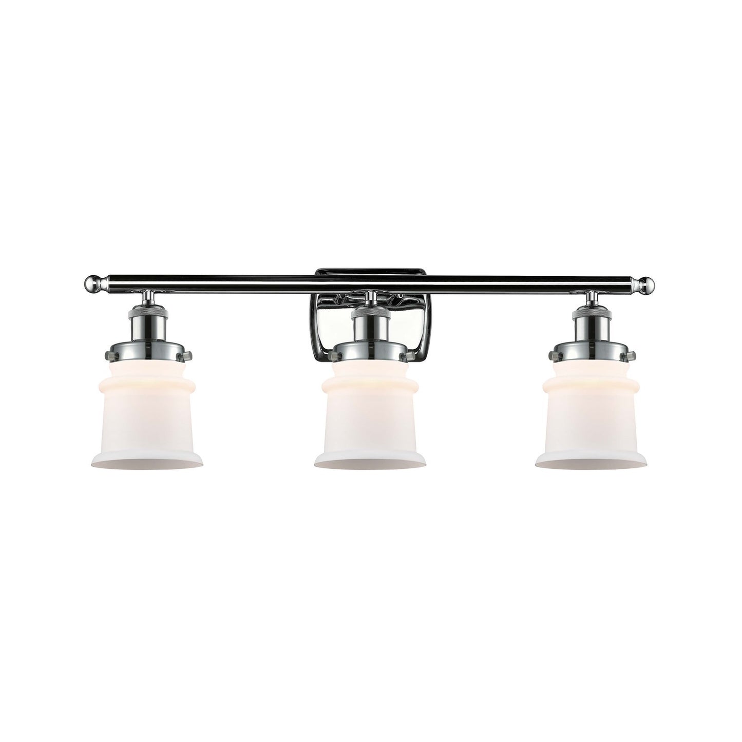 Innovations Canton 25.25in 3-Light Bath Vanity Light | Modern Contemporary Polished Chrome and Matte White Frosted Glass | Model 916-3W-PC-G181S