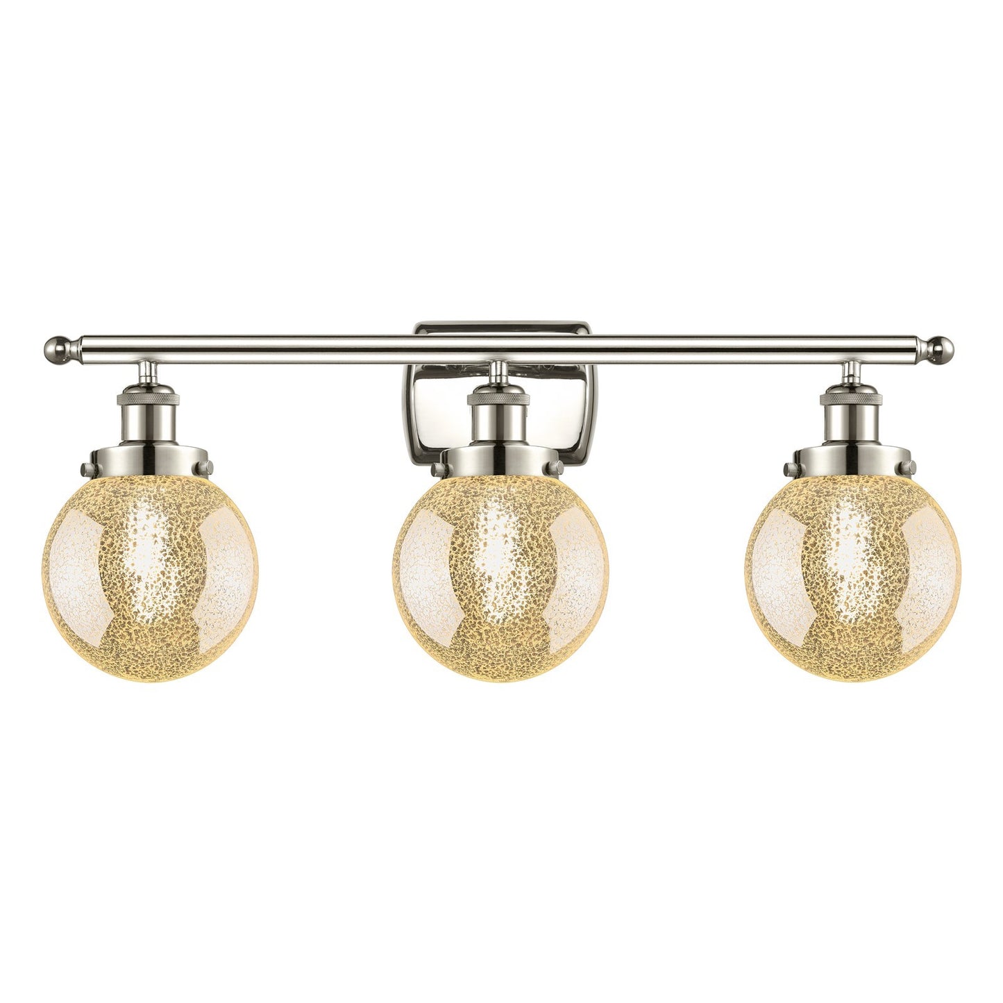 Innovations Beacon 26in 3-Light Bath Vanity Light | Modern Transitional Polished Nickel and Mercury Seeded Glass | Bathroom | Model 916-3W-PN-G208-6