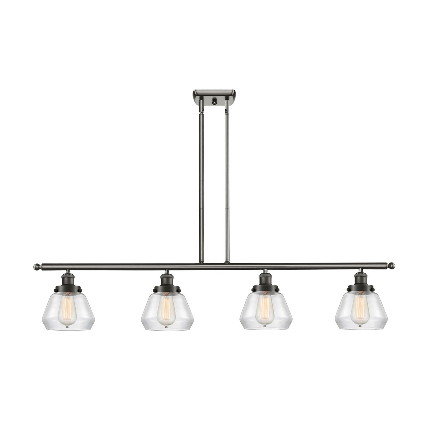 Innovations Fulton 48in 4-Light Island Light | Modern Contempo Oil Rubbed Bronze Steel and Clear Glass | Kitchen Island & Dining | Model 916-4I-OB-G172