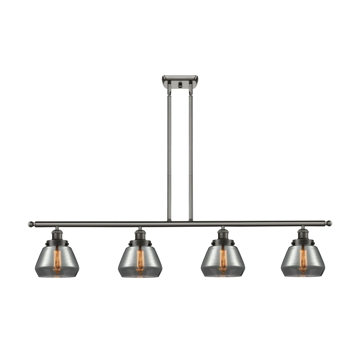 Innovations Fulton 48in 4-Light Island Light | Modern Contempo Oil Rubbed Bronze Steel and Smoked Glass | Kitchen Island & Dining | Model 916-4I-OB-G173