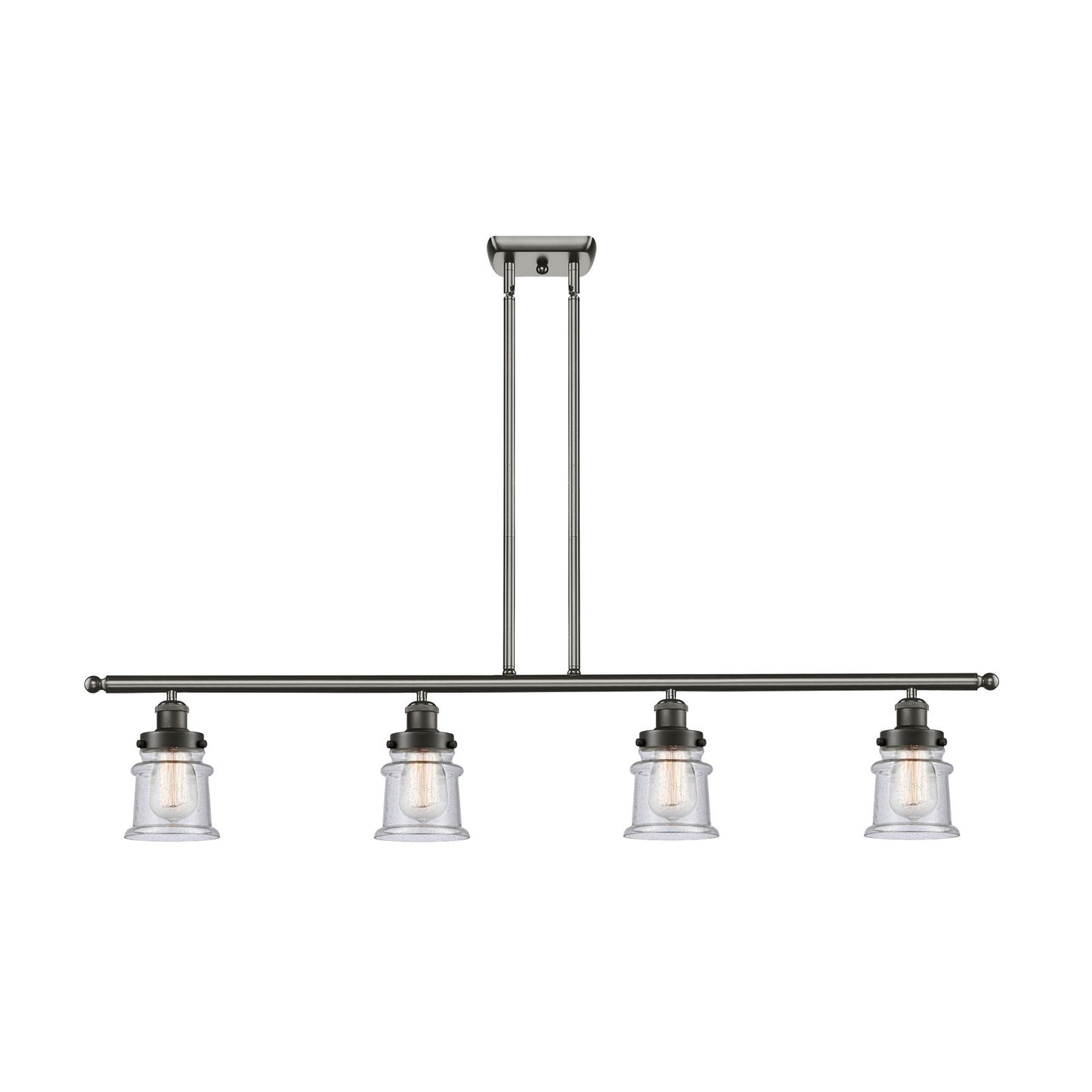 Innovations Canton 48in 4-Light Island Light | Modern Contempo Oil Rubbed Bronze Steel and Seedy Small Glass | Kitchen Island & | Model 916-4I-OB-G184S