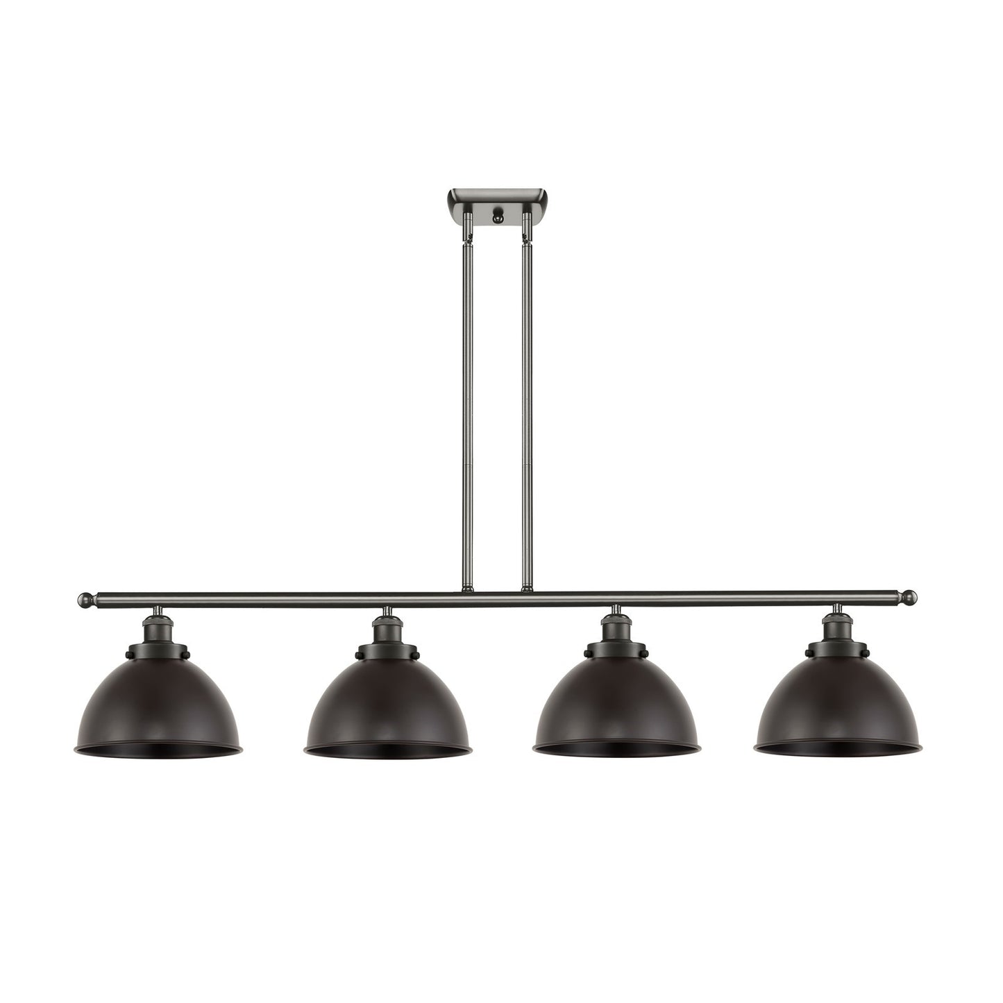 Innovations Derby 48in 4-Light Island Light | Industrial Farmhouse Oil Rubbed Bronze Steel and Metal Dome Shade | Kitchen | Model 916-4I-OB-MFD-10-OB