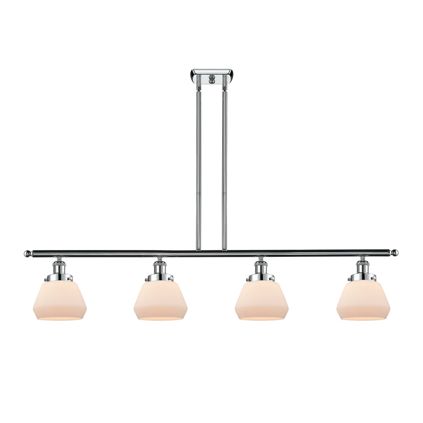 Innovations Fulton 48in 4-Light Island Light | Modern Contempo Polished Chrome and Matte White Frosted Glass | Kitchen Island & | Model 916-4I-PC-G171