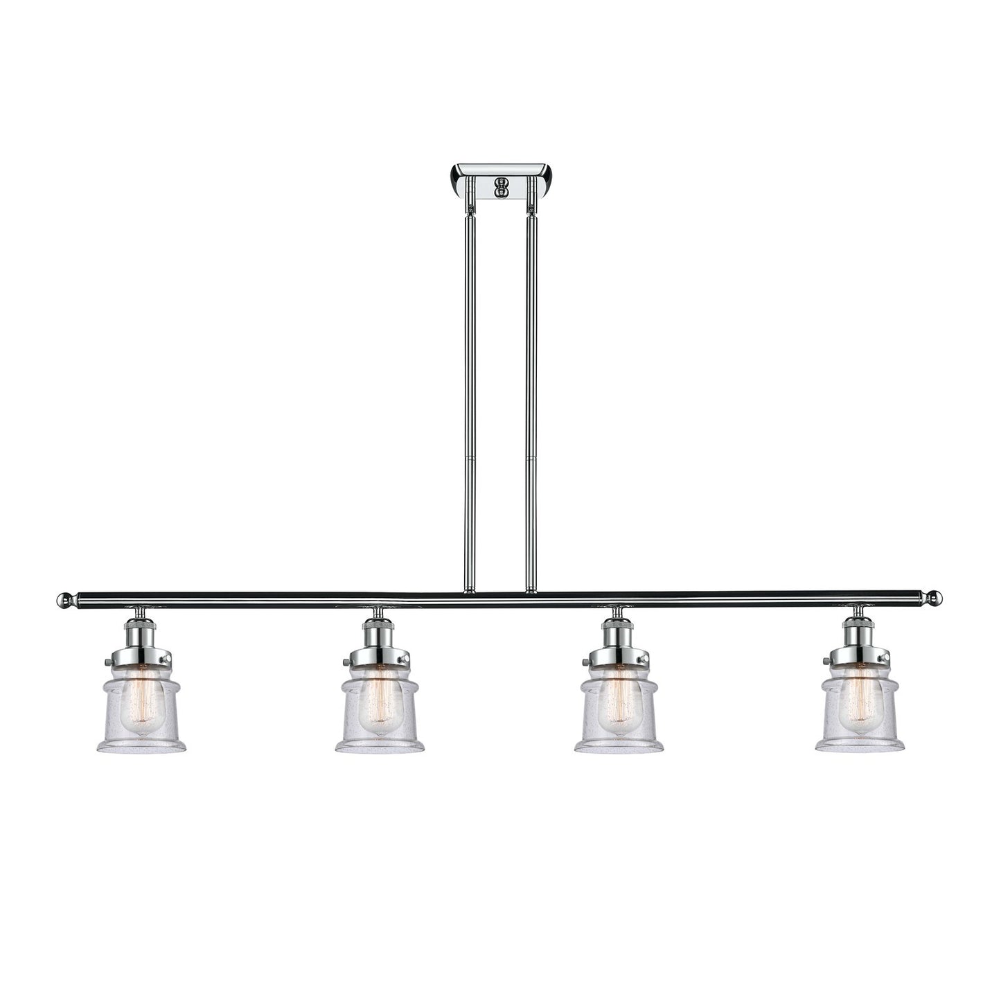 Innovations Canton 48in 4-Light Island Light | Modern Contempo Polished Chrome and Seedy Glass | Kitchen Island & Dining Room | Model 916-4I-PC-G184S