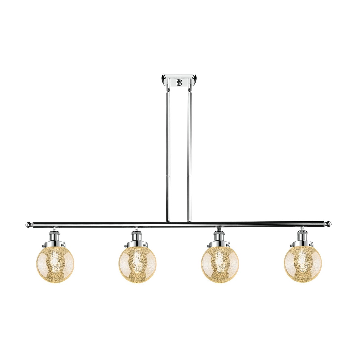 Innovations Beacon 48in 4-Light Island Light | Modern Contempo Polished Chrome and Mercury Seeded Glass | Kitchen Island & Dining | Model 916-4I-PC-G208-6