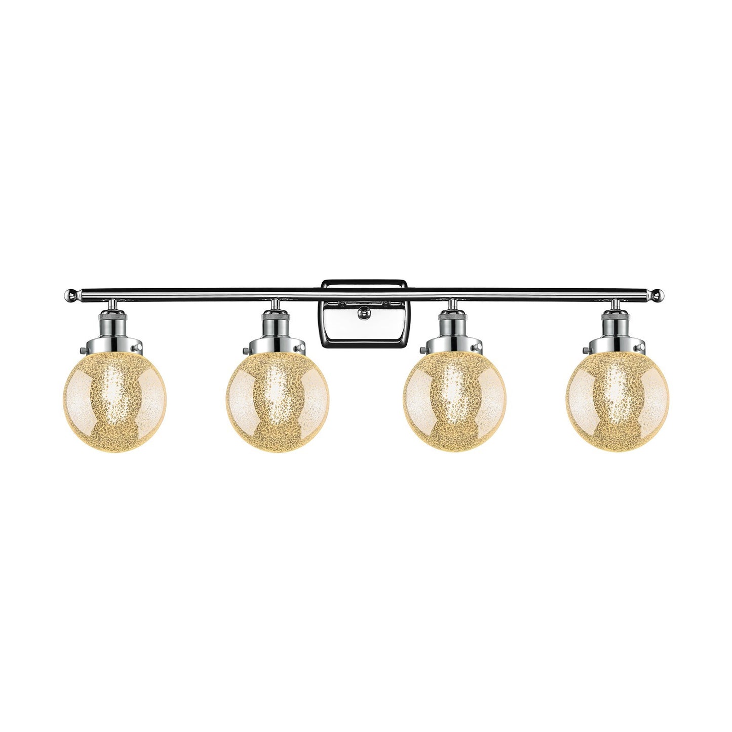 Innovations Beacon 36in 4-Light Bath Vanity Light | Modern Contempo Polished Chrome and Mercury Seeded Glass Globe Shade | Model 916-4W-PC-G208-6