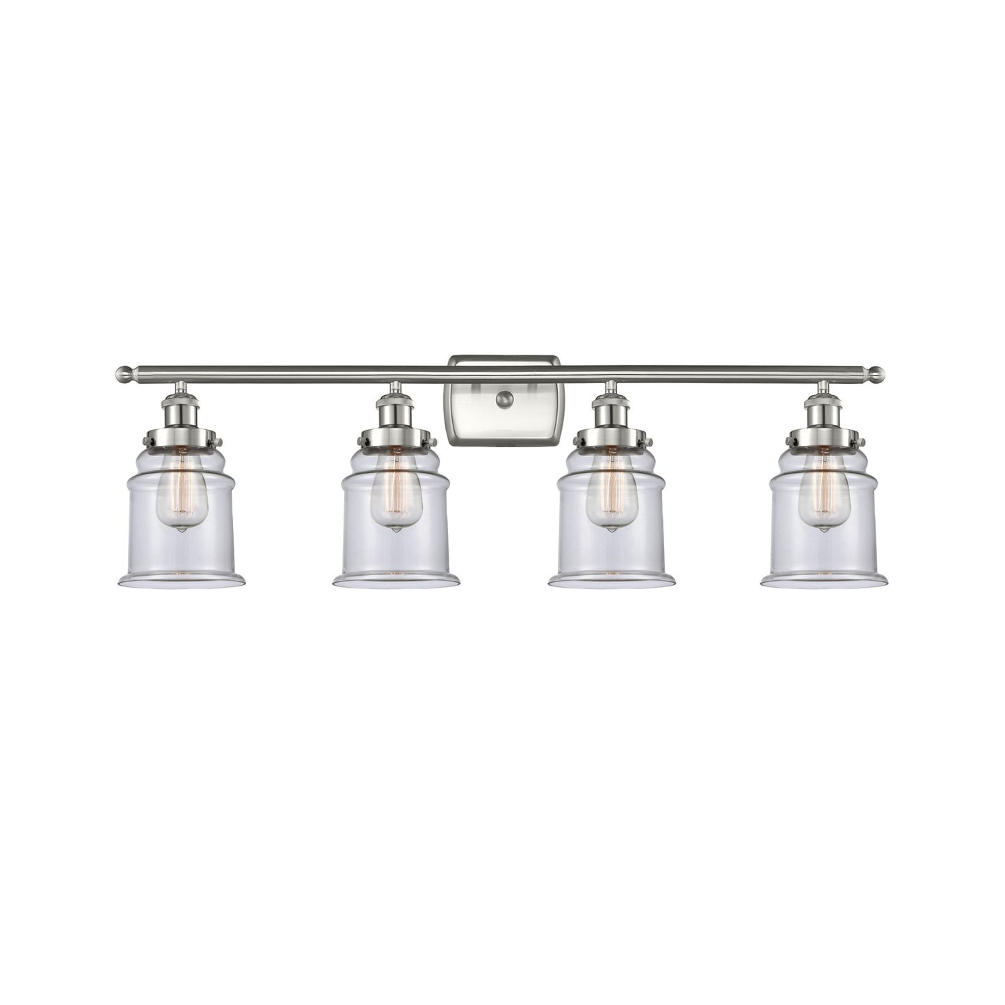 Innovations Canton 36in 4-Light Bath Vanity Light | Modern Transitional Brushed Satin Nickel and Clear Glass | Bathroom Vanity | Model 916-4W-SN-G182