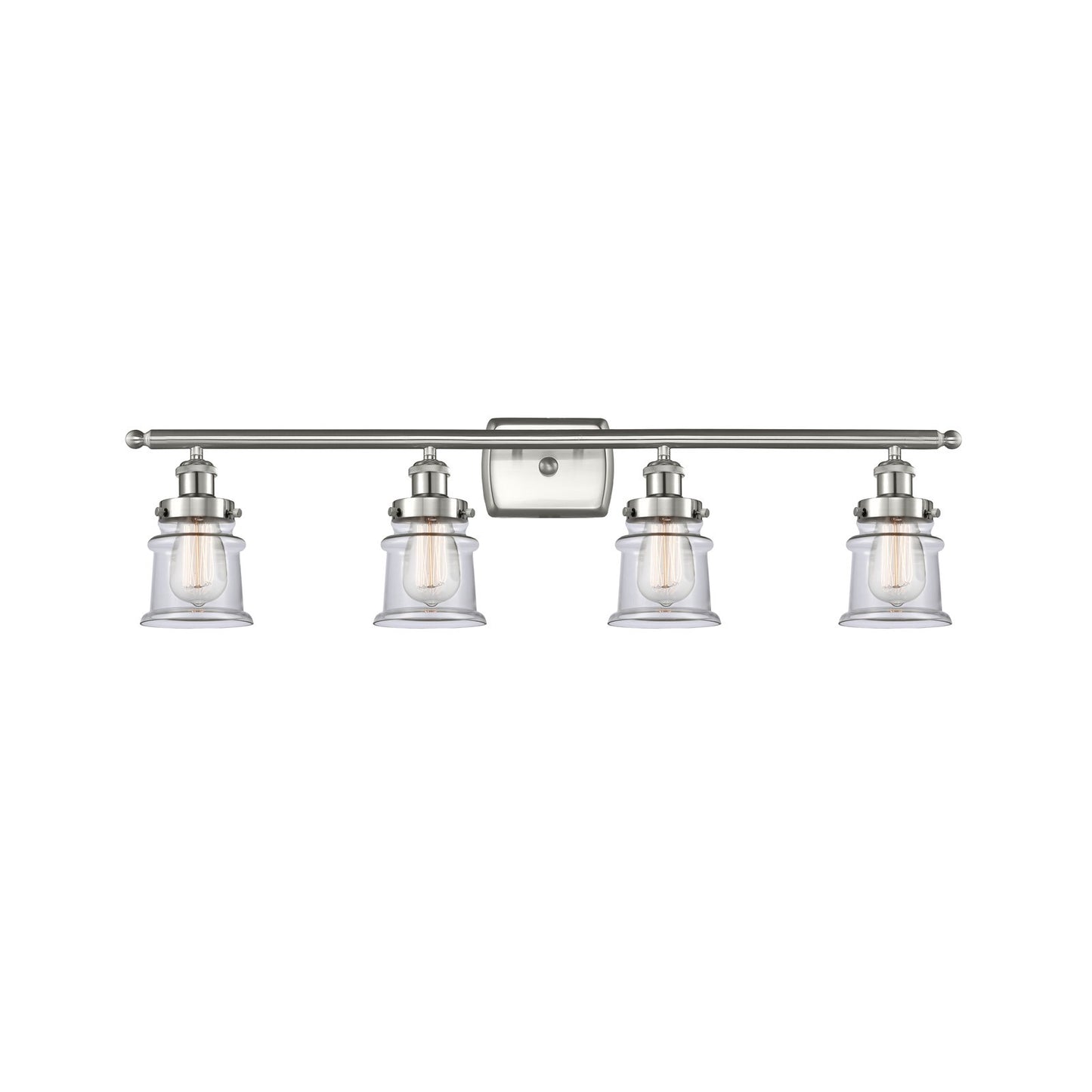 Innovations Canton 35.25in 4-Light Bath Vanity Light | Modern Transitional Brushed Satin Nickel and Clear Glass | Bathroom Vanity | Model 916-4W-SN-G182S