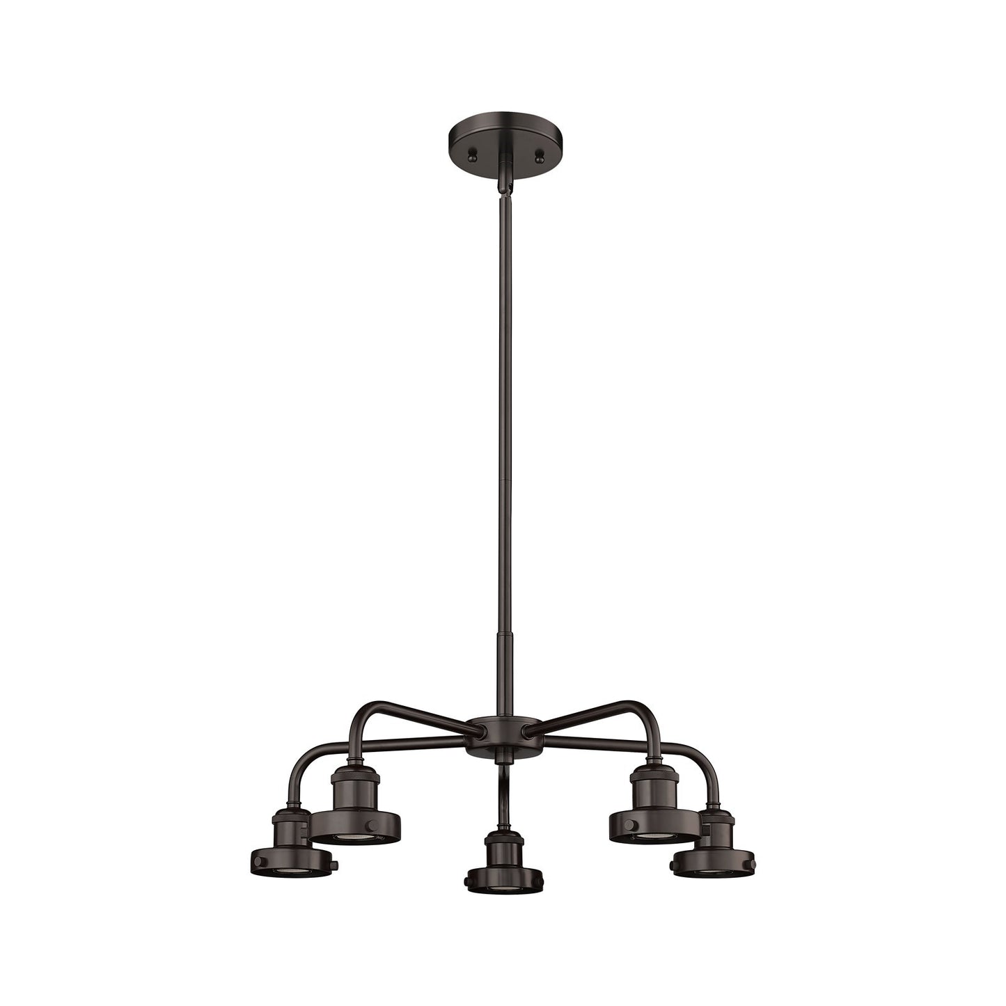 Innovations Ballston Urban 21in 5-Light Chandelier | Industrial Oil Rubbed Bronze Steel | Dining Room & Kitchen Island | Model 916-5CR-OB
