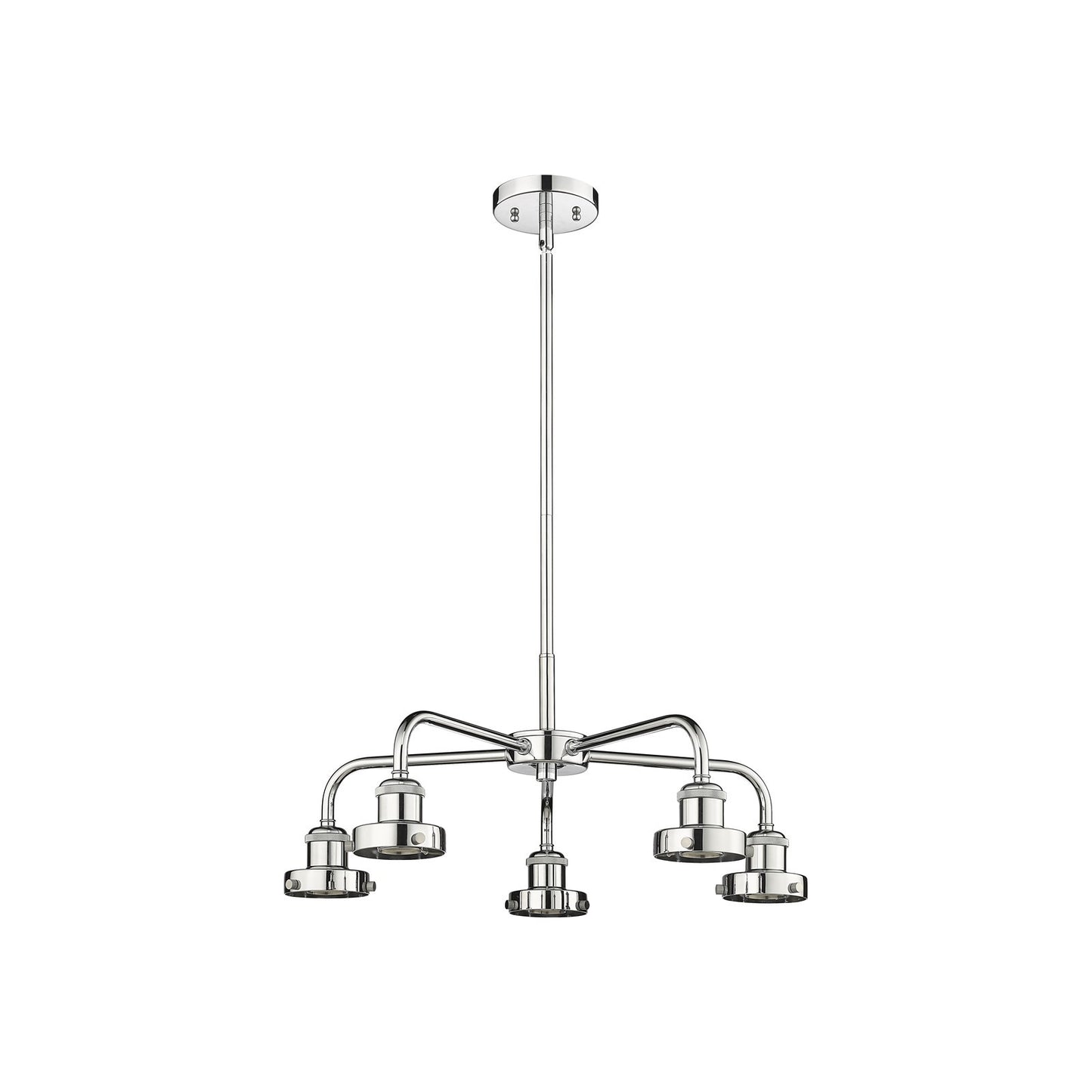 Innovations Ballston Urban 21.375in 5-Light Chandelier | Industrial Polished Chrome | Kitchen Island & Dining Room | Model 916-5CR-PC