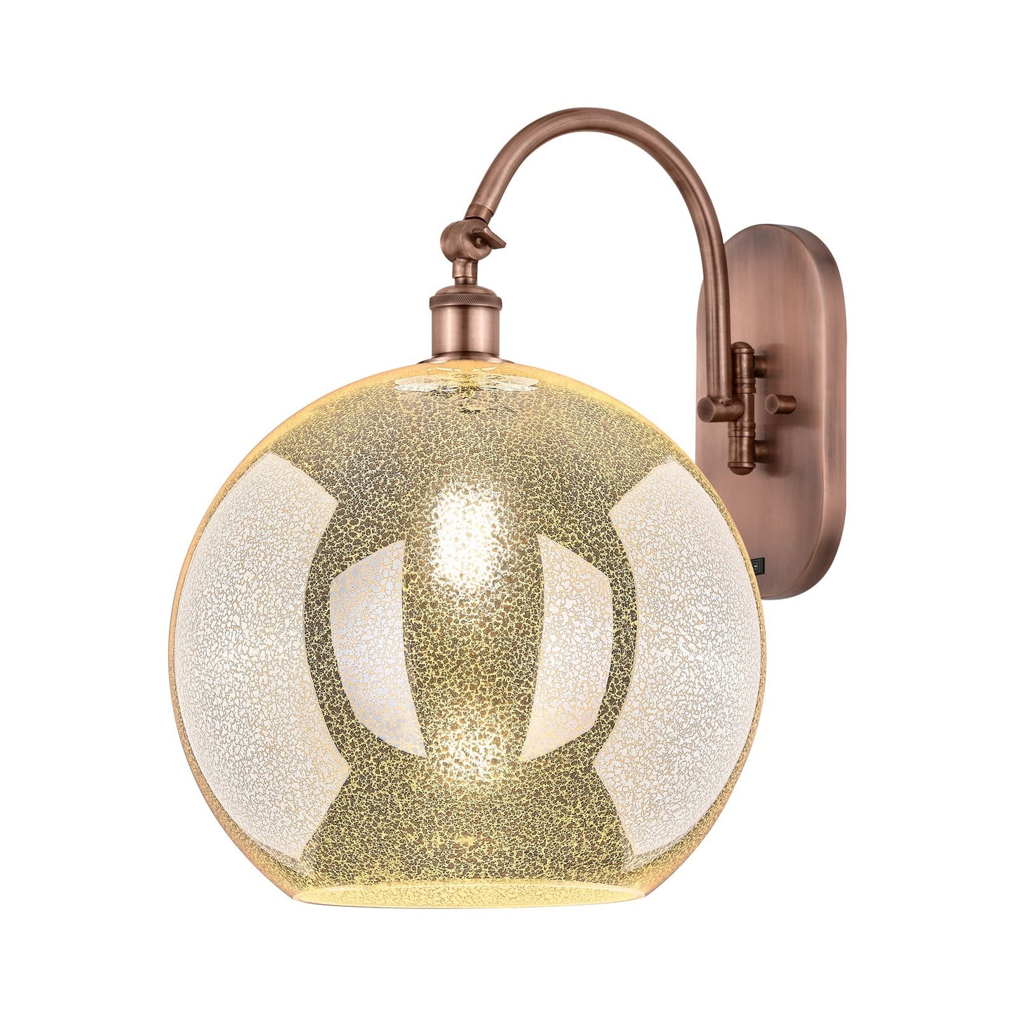Innovations Athens 11.75in 1-Light Wall Sconce | Industrial Antique Copper Steel and Mercury Glass | Hallway & Bathroom Accent | Model 918-1W-AC-G128-12