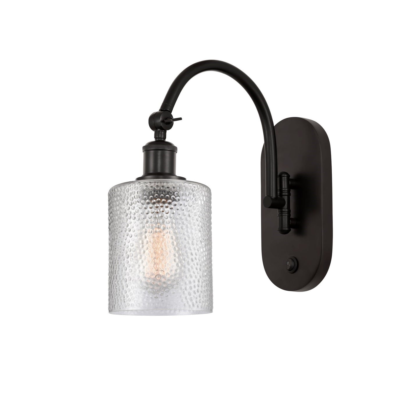 Innovations Cobbleskill 5in 1-Light Wall Sconce | Industrial Oil Rubbed Bronze Steel and Clear Glass | Hallway & Bedroom Accent | Model 918-1W-OB-G112