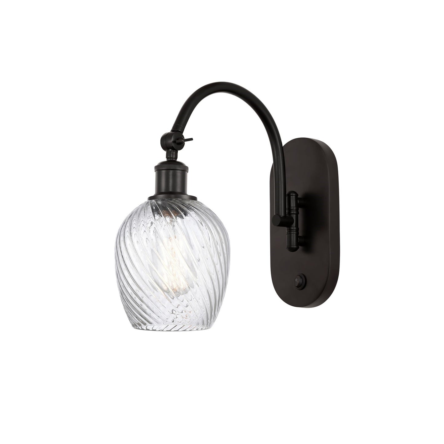 Innovations Salina 6in 1-Light Wall Sconce | Industrial Oil Rubbed Bronze Steel and Clear Spiral Fluted Glass | Bedroom & Hallway | Model 918-1W-OB-G292