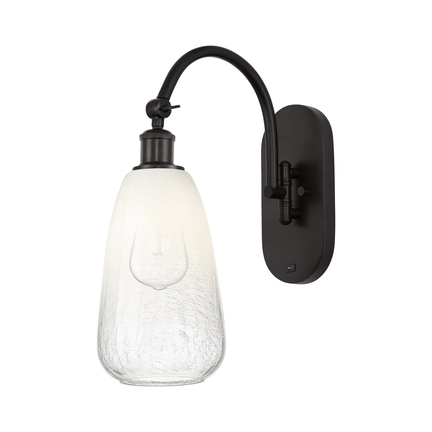 Innovations Brookhaven Almond 6in 1-Light Wall Sconce | Industrial Oil Rubbed Bronze Steel and Opal Glass | Hallway & Bathroom | Model 918-1W-OB-G480-6OP