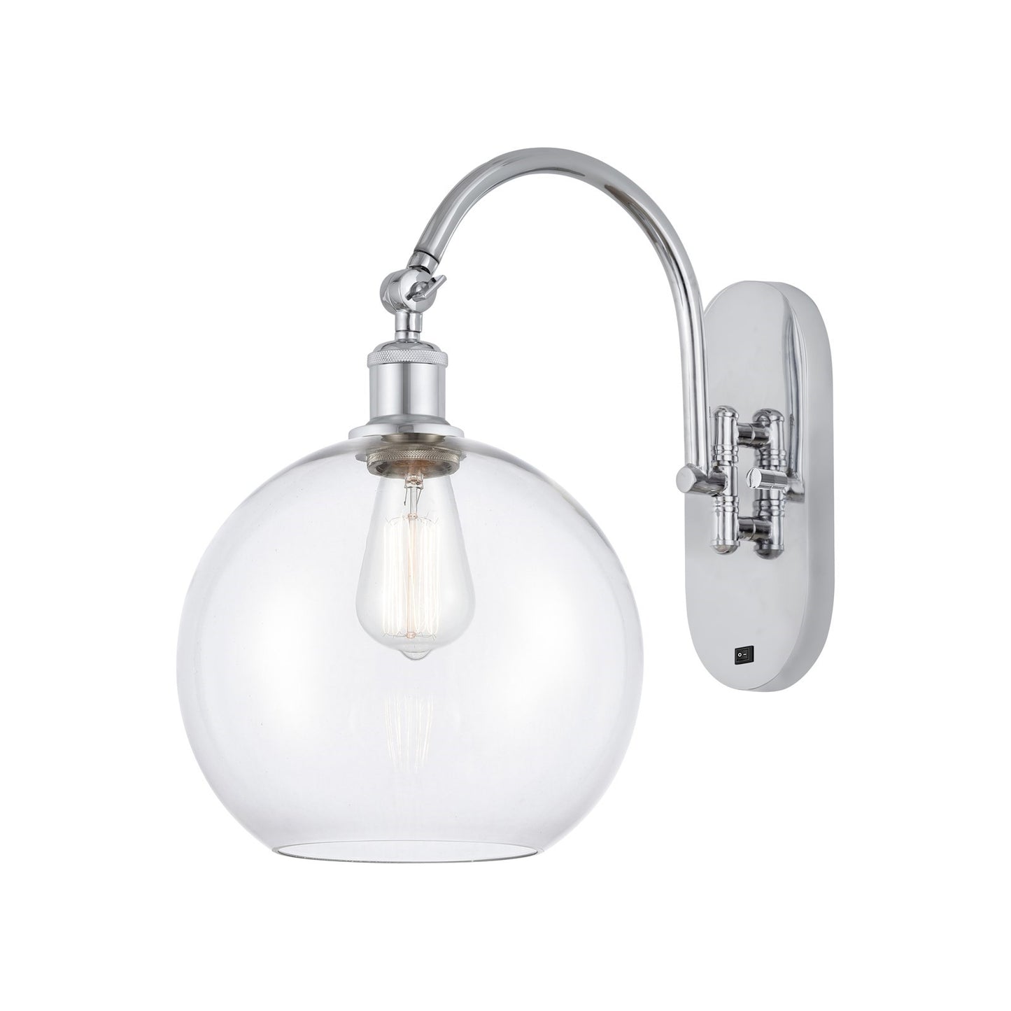 Innovations Athens 10in 1-Light Wall Sconce | Industrial Polished Chrome and Clear Glass | Hallway & Bathroom Accent | Model 918-1W-PC-G122-10