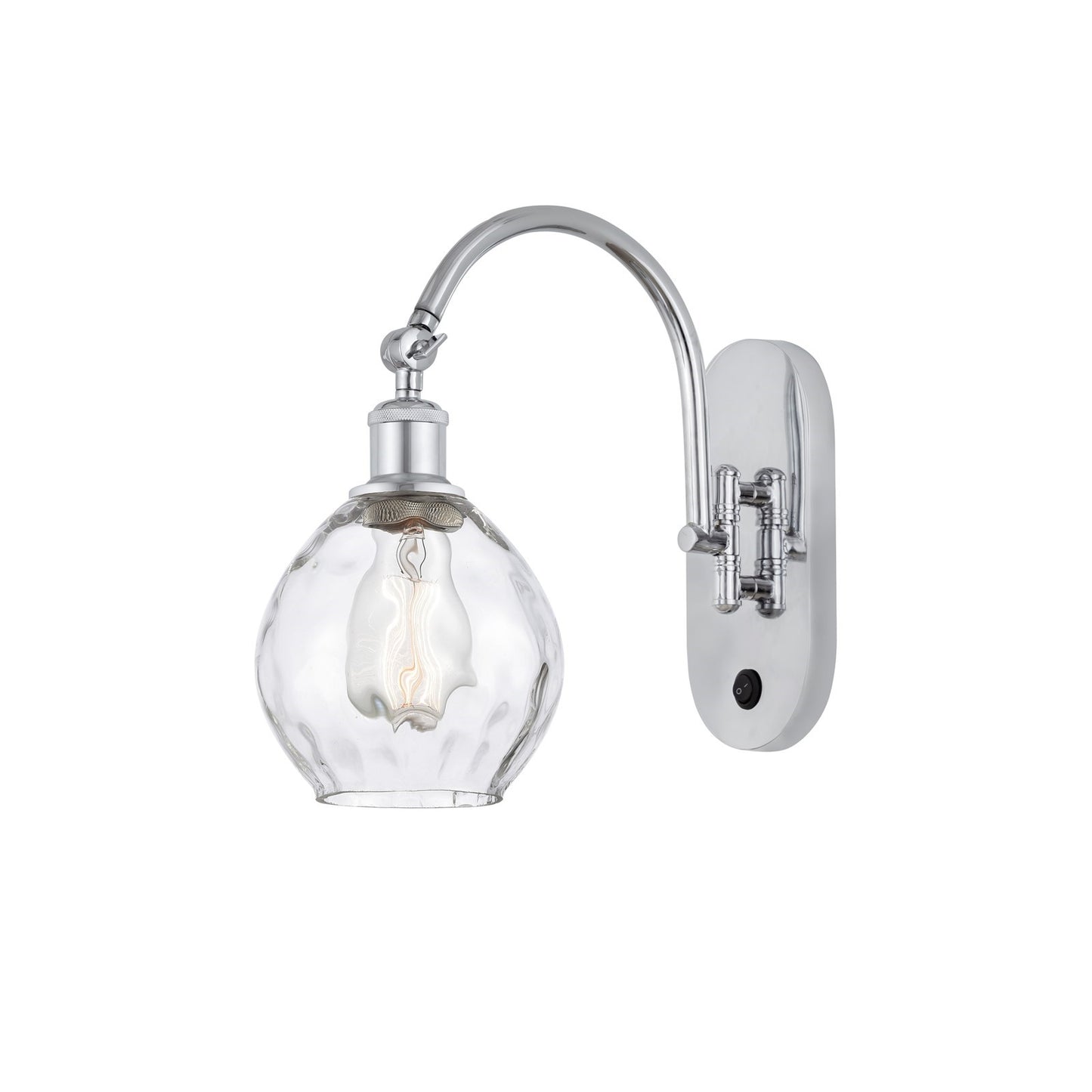 Innovations Waverly 1-Light 6in Wall Sconce | Industrial Polished Chrome and Clear Globe Glass | Bedroom & Hallway Accent Light | Model 918-1W-PC-G362