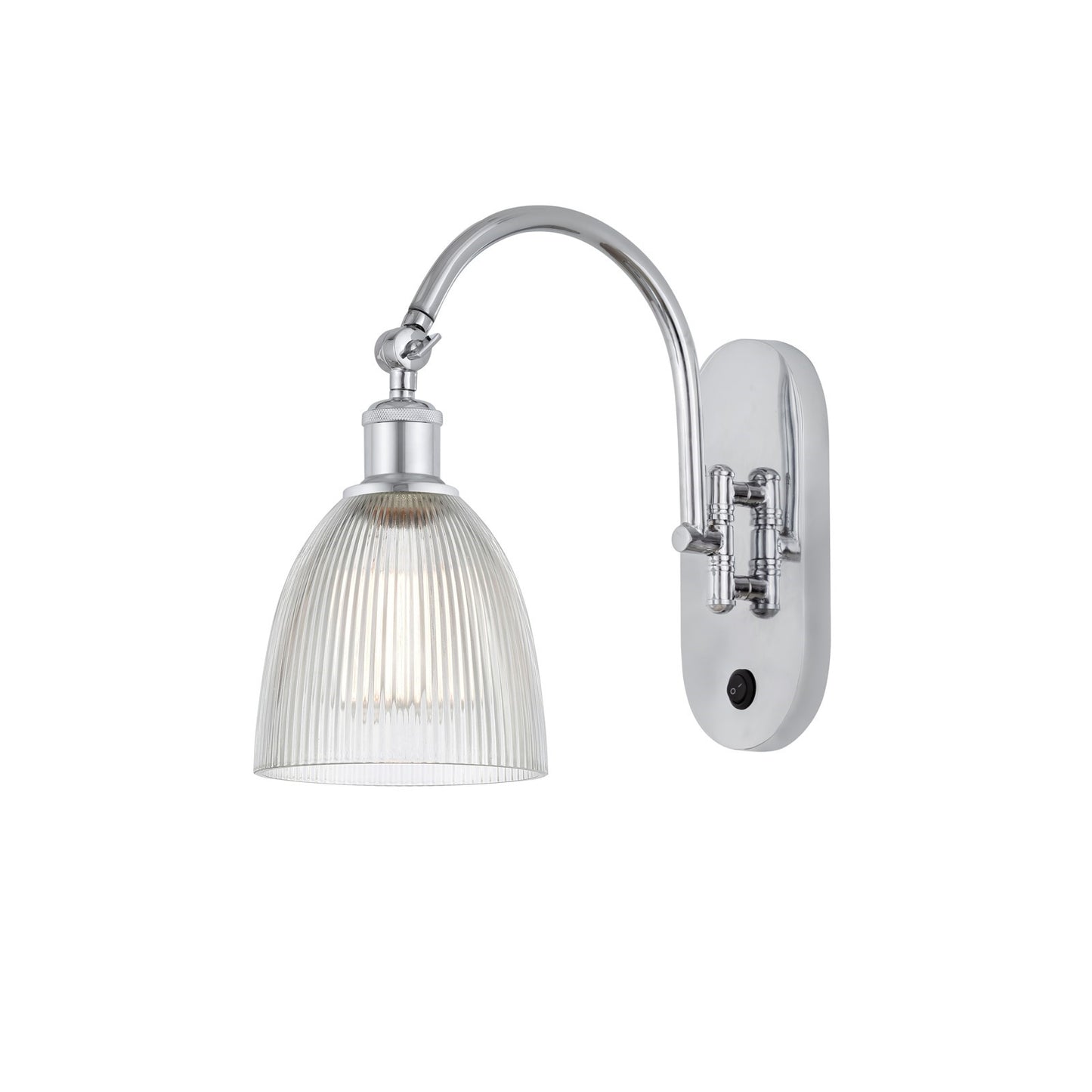 Innovations Castile 6in 1-Light Wall Sconce | Industrial Polished Chrome and Clear Glass | Bedroom & Hallway Accent Light | Model 918-1W-PC-G382