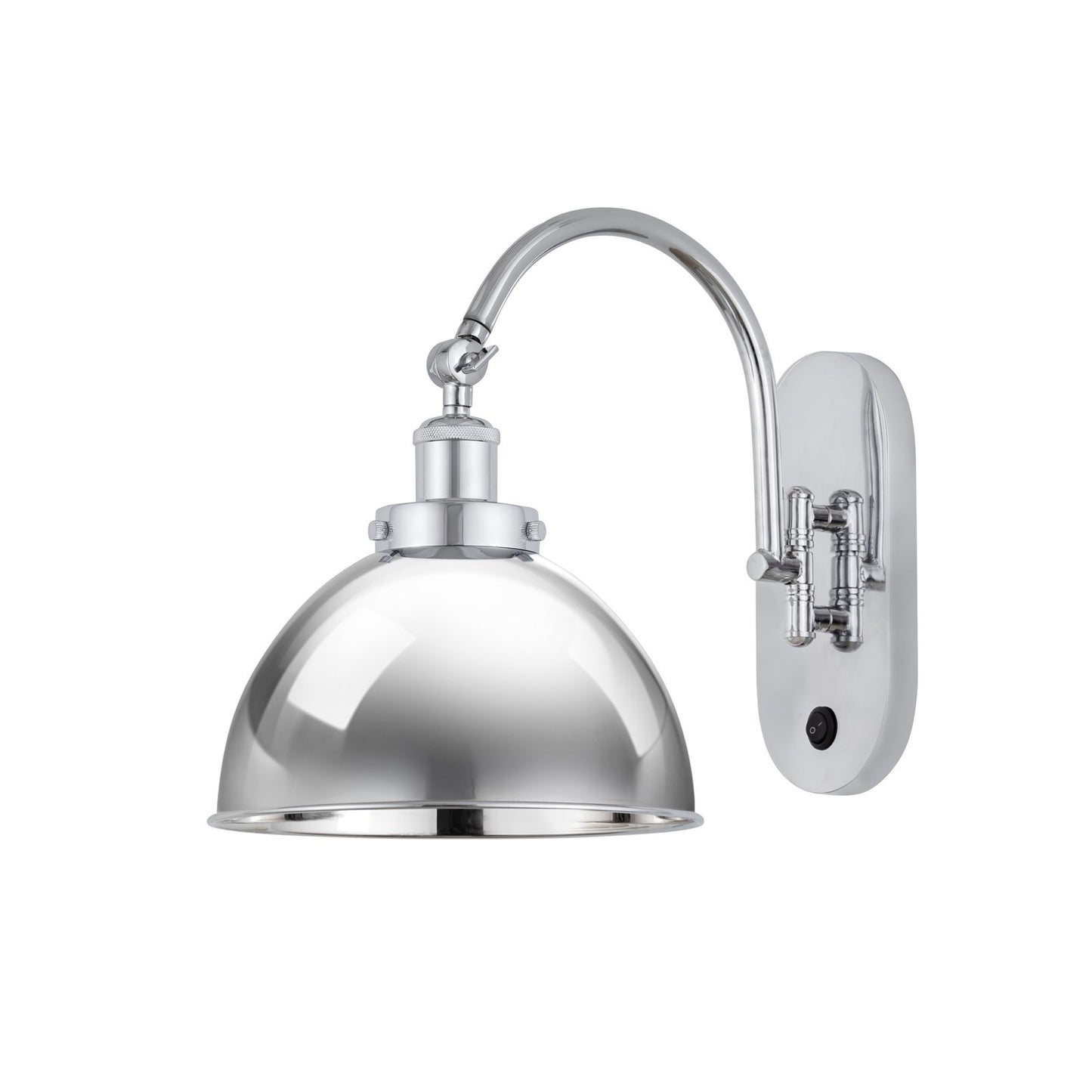 Innovations Ballston Urban 10in 1-Light Swing Arm Lamp | Industrial Polished Chrome Steel and Cast Brass with Polished Chrome | Model 918-1W-PC-MFD-10-PC