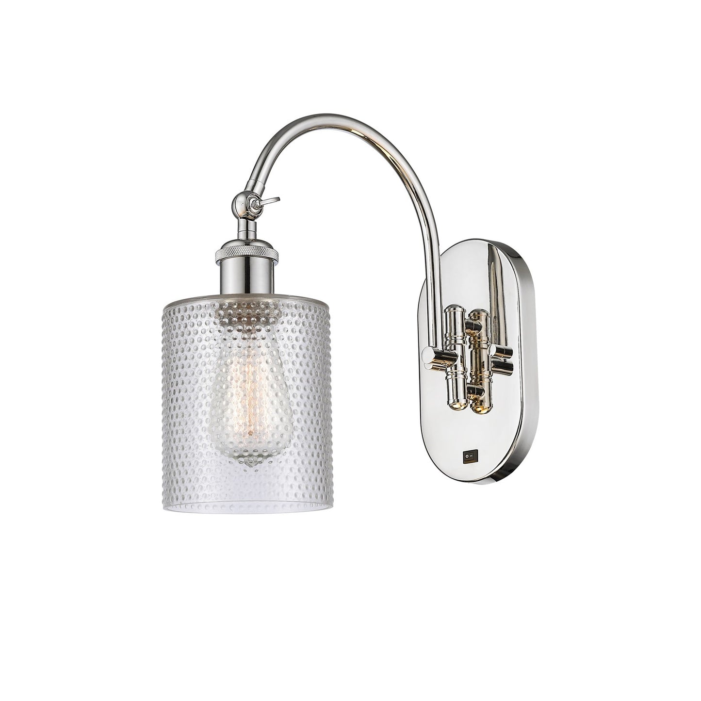 Innovations Cobbleskill 5in 1-Light Wall Sconce | Industrial Polished Nickel Steel and Clear Glass | Bedroom & Hallway Accent | Model 918-1W-PN-G112