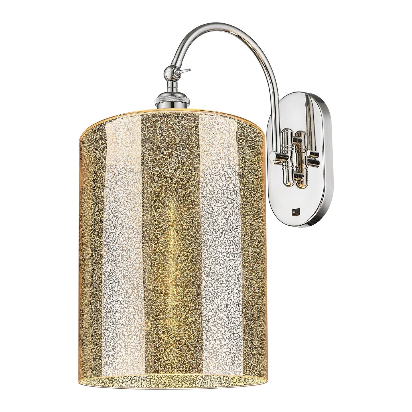 Innovations Cobbleskill 9in 1-Light Wall Sconce | Industrial Polished Nickel Steel and Mercury Glass | Bedroom & Hallway Accent | Model 918-1W-PN-G116-L
