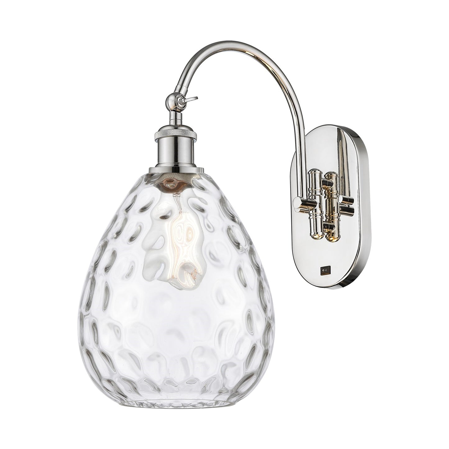 Innovations Waverly 8in 1-Light Wall Sconce | Industrial Polished Nickel Steel and Clear Glass | Bedroom & Hallway Accent | Model 918-1W-PN-G372