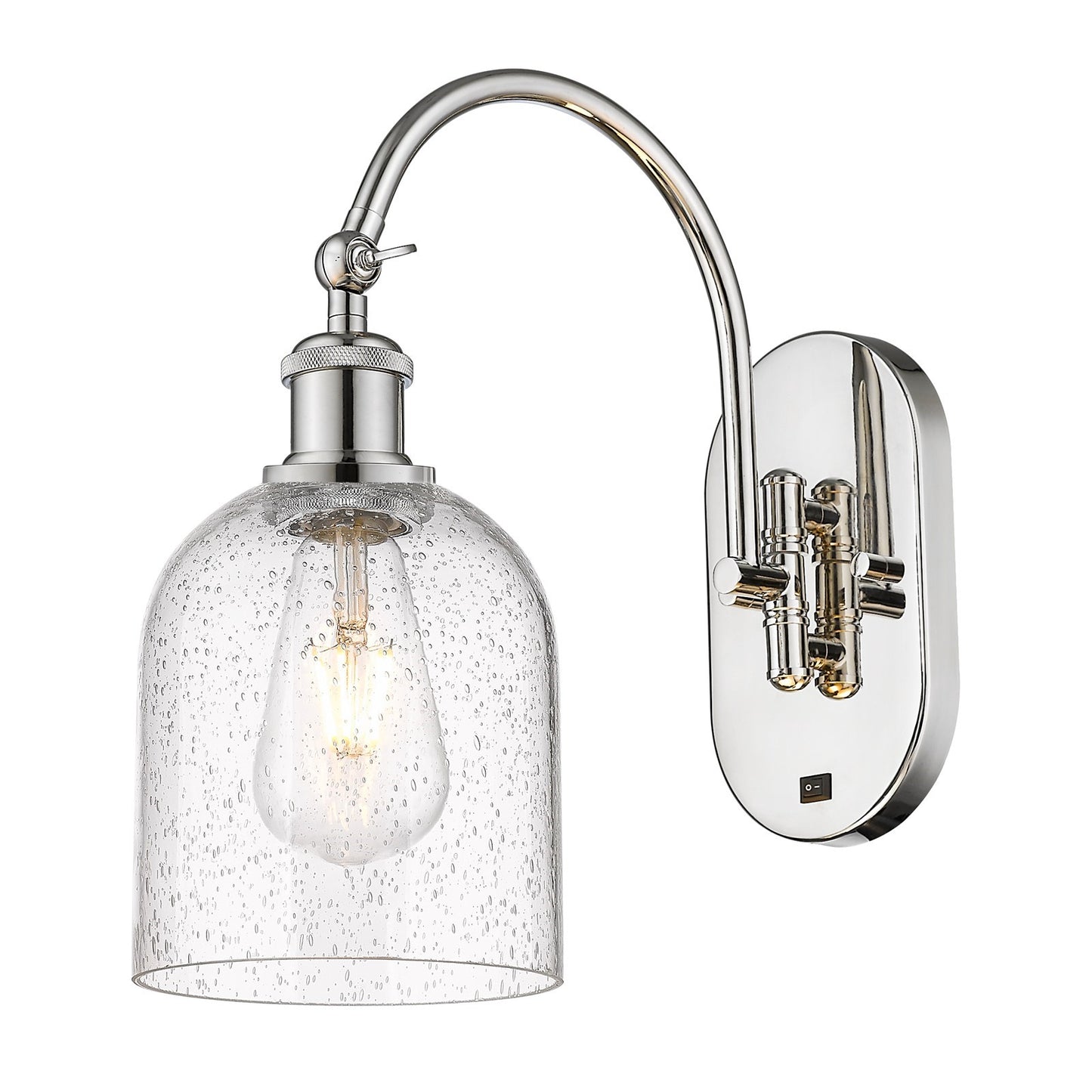 Innovations Bella 5.5in 1-Light Wall Sconce | Industrial Polished Nickel and Seedy Glass | Bedroom & Hallway Accent | Model 918-1W-PN-G558-6SDY
