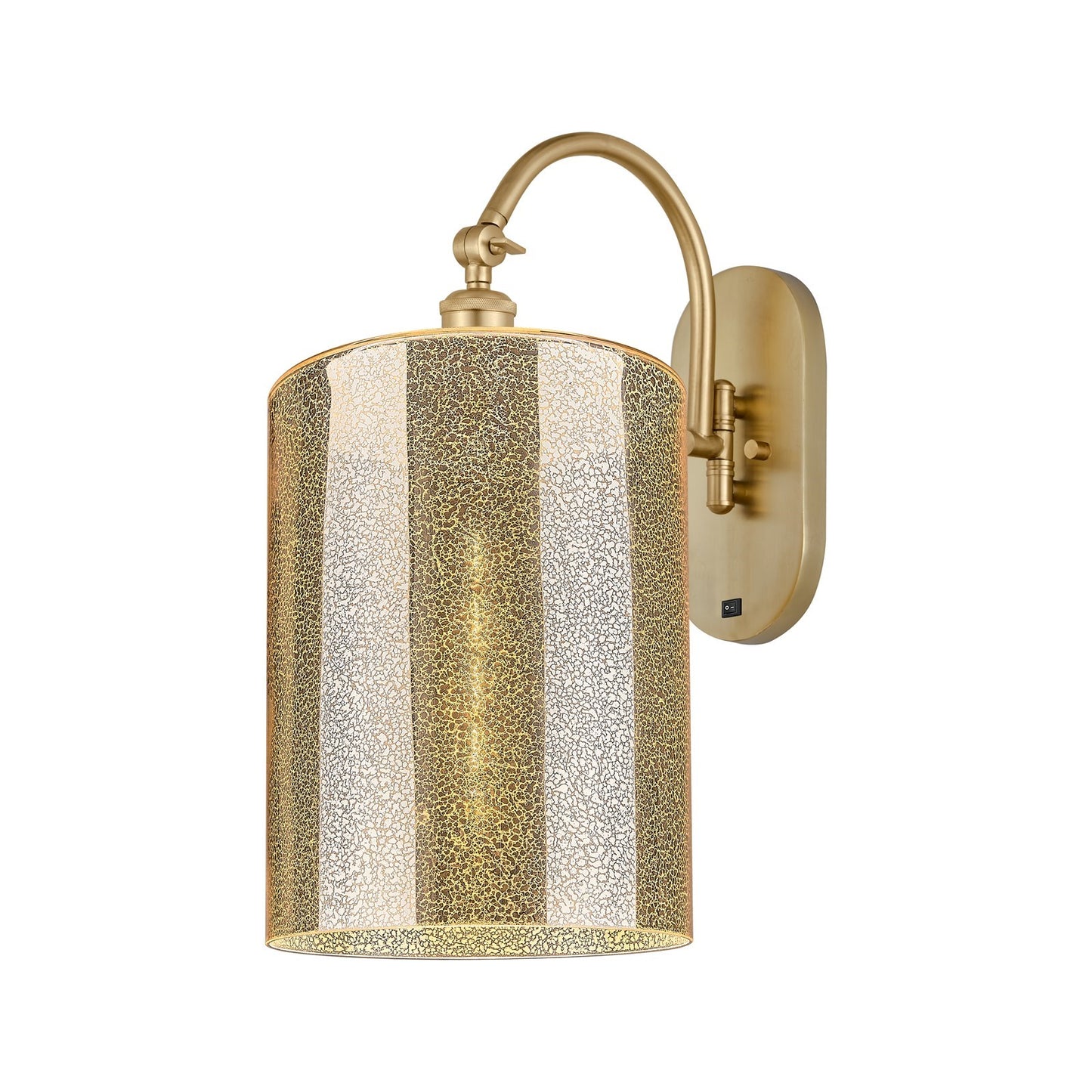 Innovations Cobbleskill 9in 1-Light Wall Sconce | Industrial Satin Gold Steel and Mercury Glass | Bathroom & Hallway Accent | Model 918-1W-SG-G116-L
