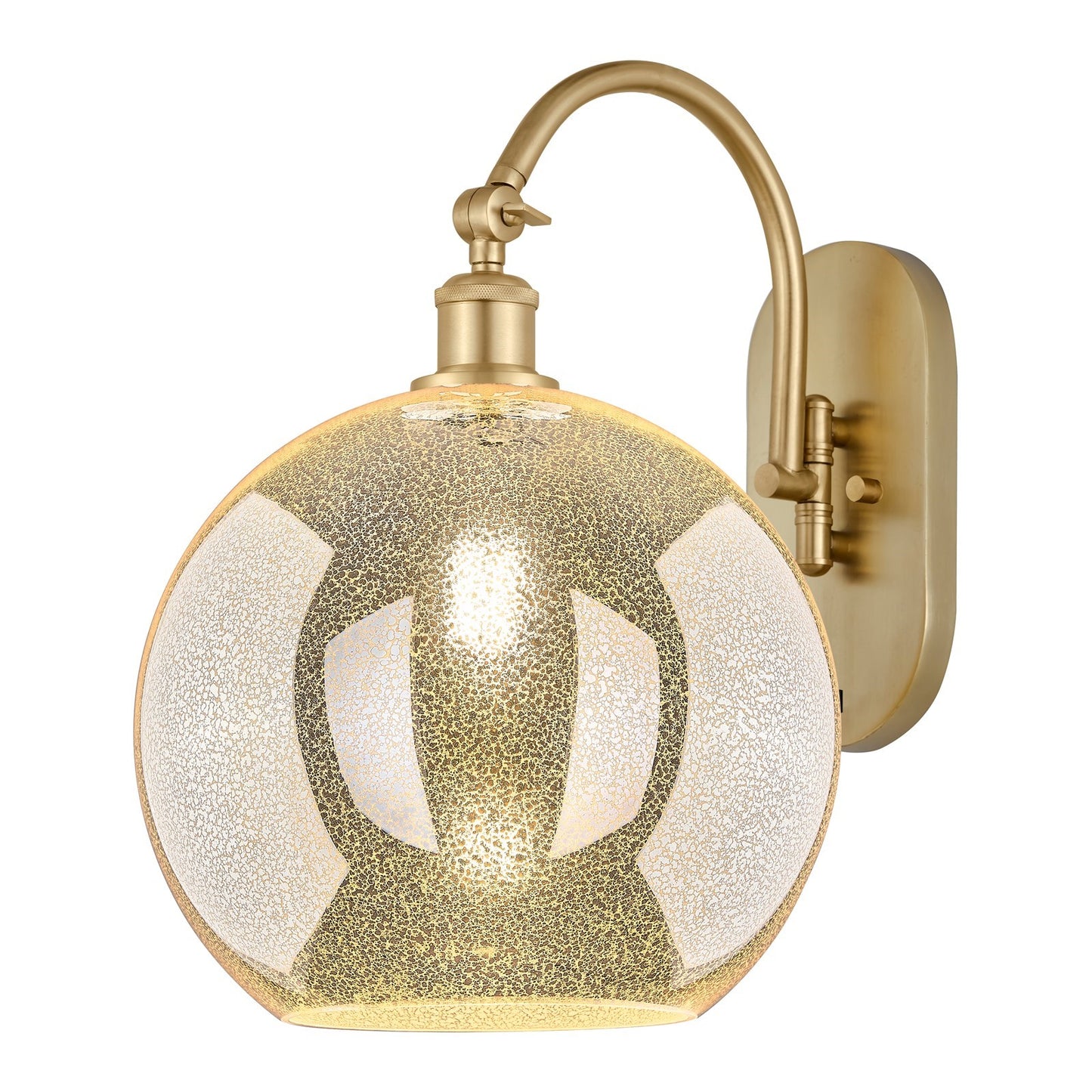 Innovations Athens 12in 1-Light Wall Sconce | Industrial Satin Gold Steel and Mercury Glass | Bedroom & Hallway Accent | Model 918-1W-SG-G128-12