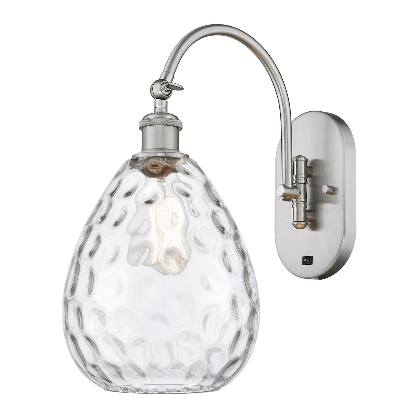 Innovations Waverly 8in 1-Light Wall Sconce | Industrial Brushed Satin Nickel and Clear Glass | Hallway & Bathroom Accent | Model 918-1W-SN-G372