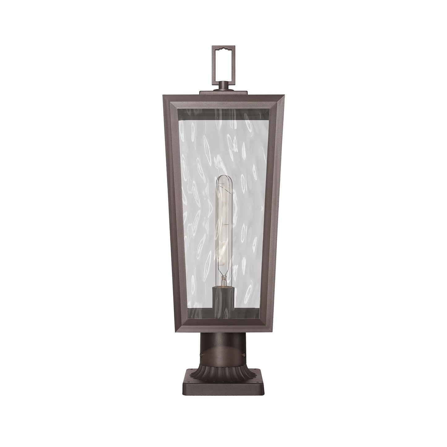 Innovations Madison 8in 1-Light Post Lantern | Coastal Bronze Aluminum and Waterglass | Outdoor Entryway & Walkway | Model 9952-1PLT-BZ-23-WG