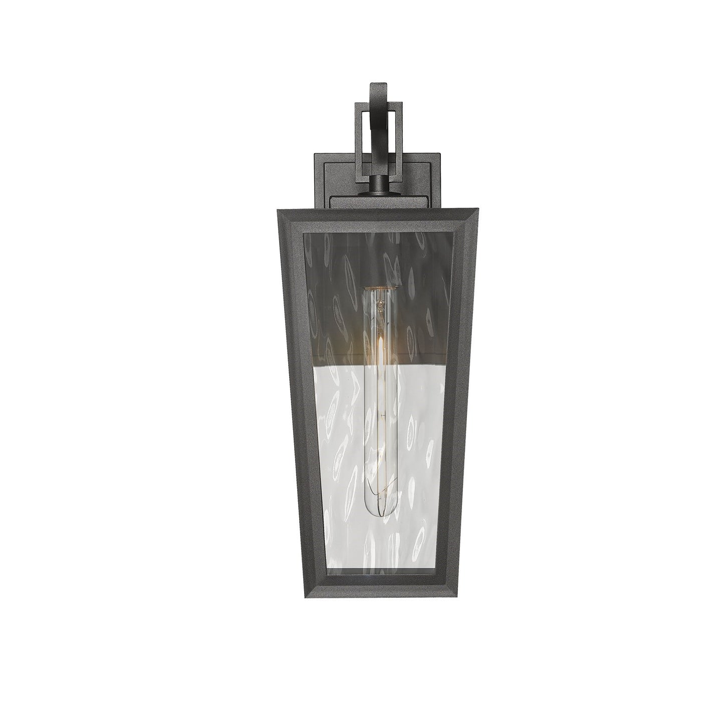 Innovations Madison 17in 1-Light Wall Sconce | Coastal Modern Matte Black Aluminum and Waterglass Glass | Covered Patio & | Model 9952-1W-BK-17-WG