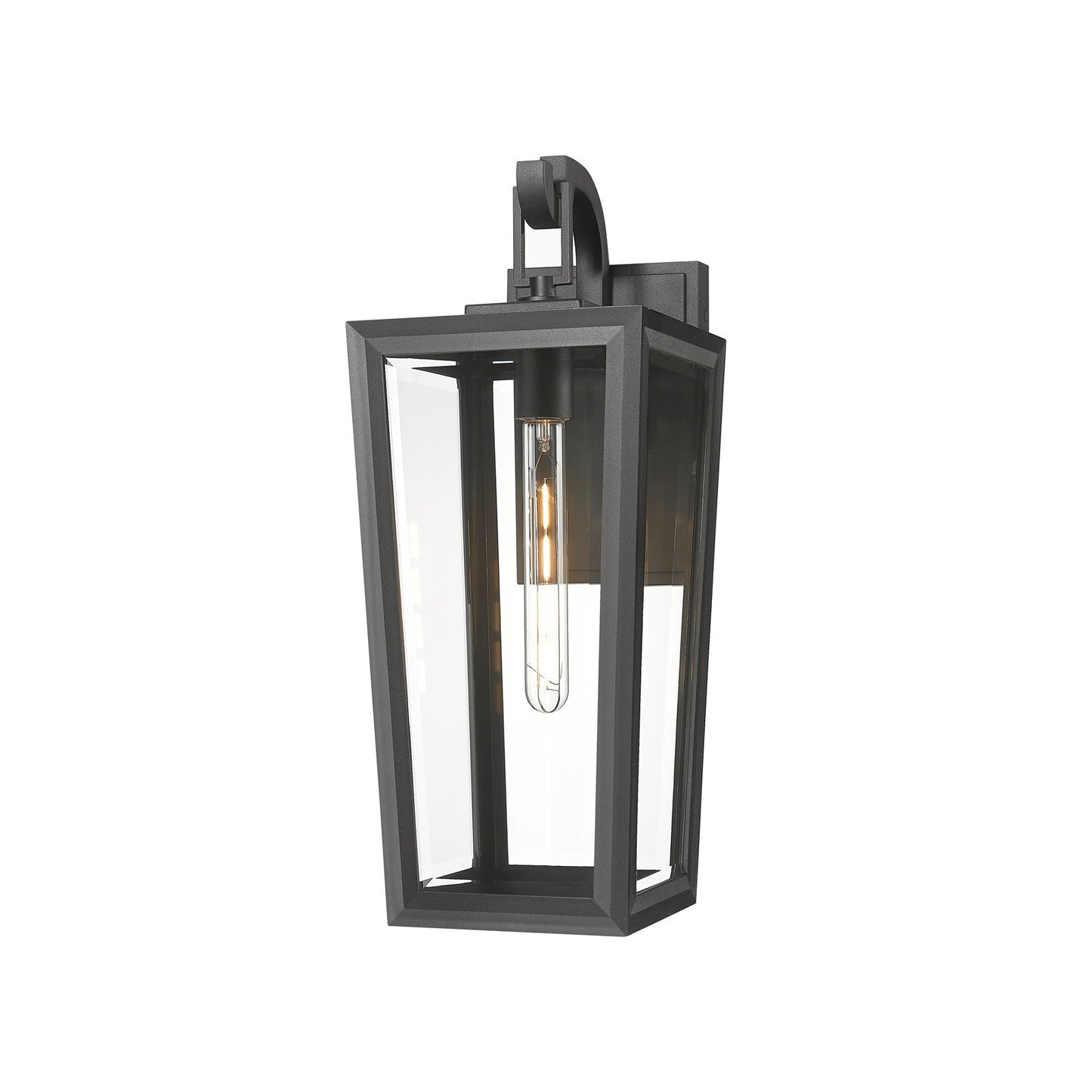 Innovations Madison 21in 1-Light Wall Sconce | Coastal Matte Black Aluminum and Clear Glass | Covered Porch & Entryway | Model 9952-1W-BK-21-CL
