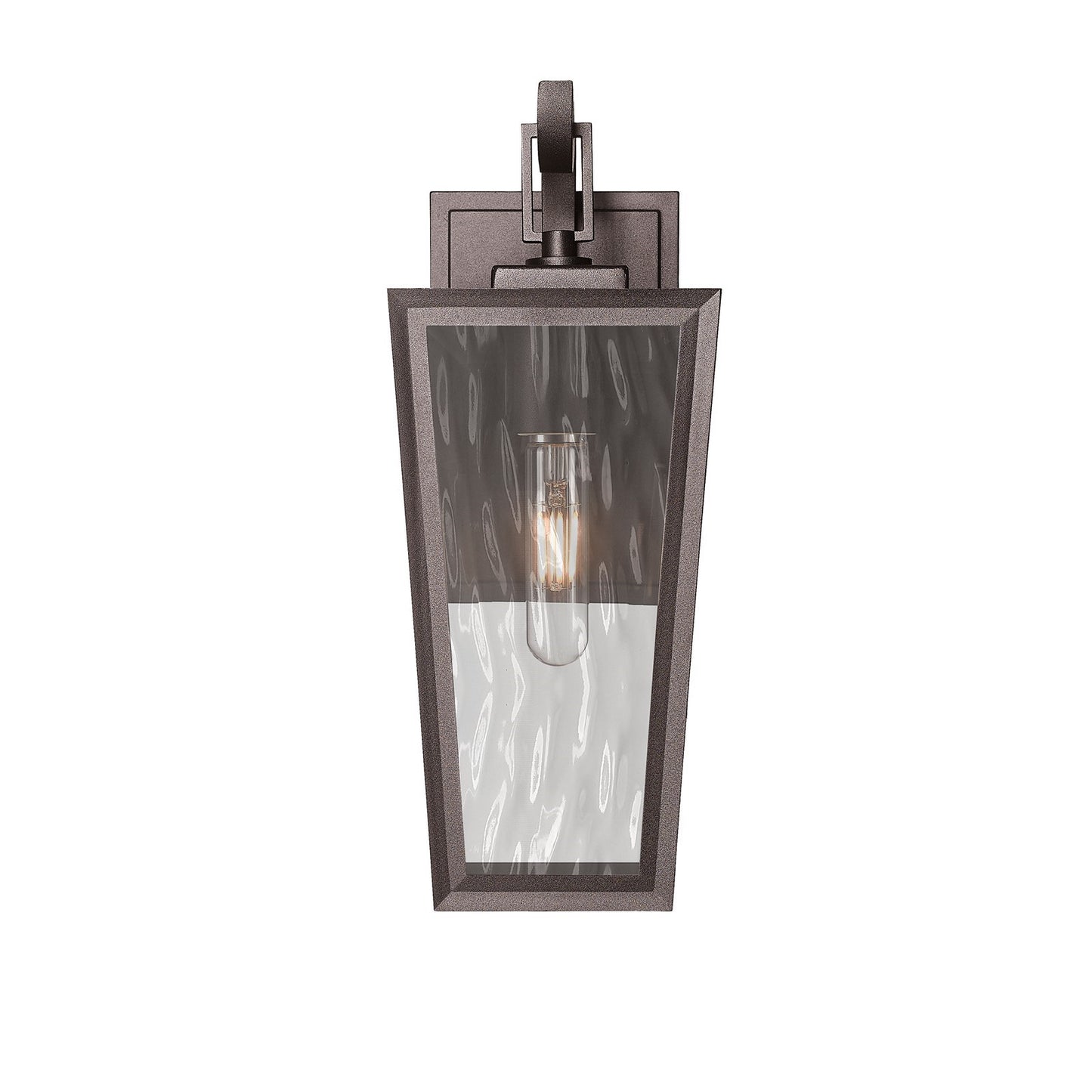 Innovations Madison 14in 1-Light Wall Sconce | Coastal Bronze Aluminum and Waterglass | Covered Patio & Entryway | Model 9952-1W-BZ-14-WG