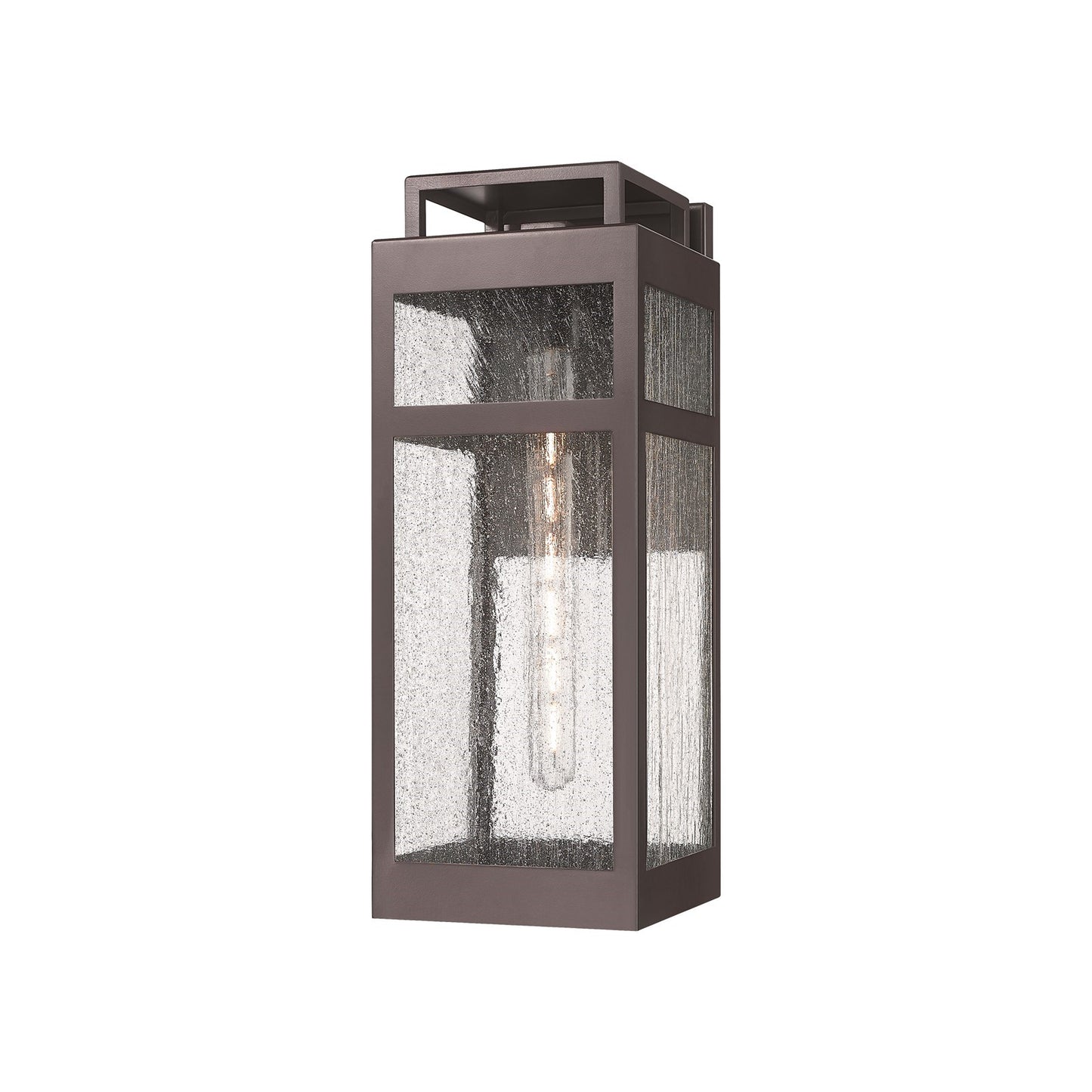Innovations Ridgeway 6.75in 1-Light Wall Sconce | Coastal Bronze Aluminum and Seedy Glass | Covered Patio & Entryway | Model 9953-1W-BZ-18-SDY
