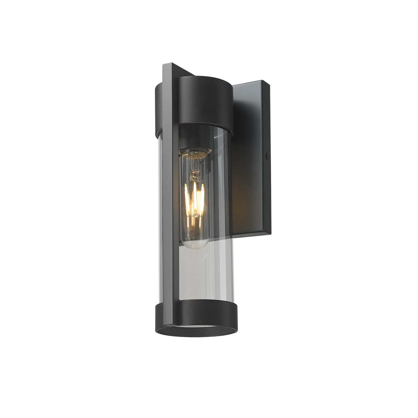 Innovations Stratford 10in 1-Light Wall Sconce | Modern Matte Black Aluminum and Smoke Glass | Covered Patios & Entryways | Model 9954-1W-BK-10-SM