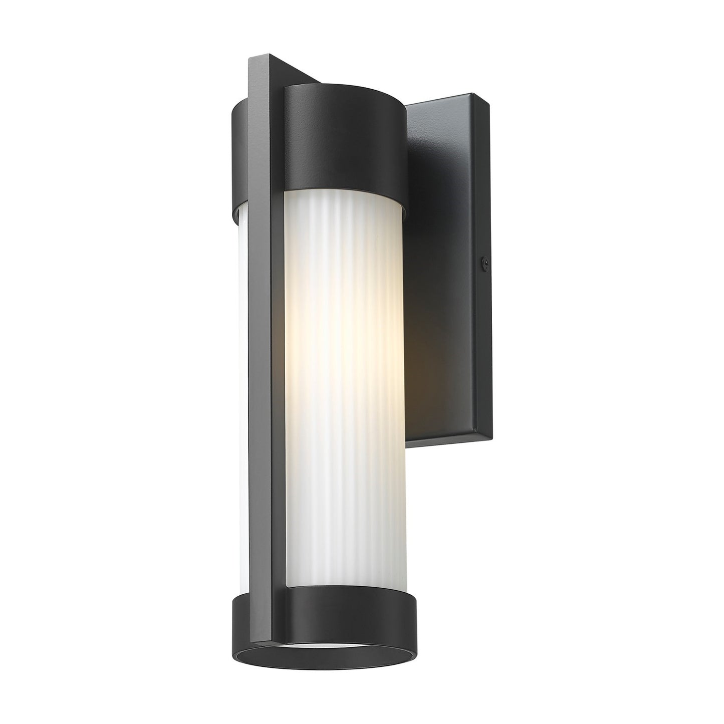Innovations Stratford 10in 1-Light Wall Sconce | Modern Matte Black Aluminum and Opal Ribbed Glass | Covered Patios & Entryways | Model 9954-1W-BK-10-SWH