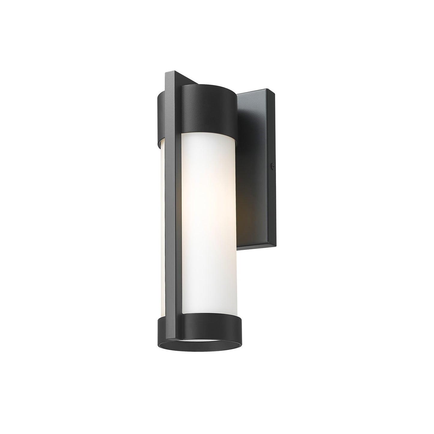 Innovations Stratford 10in 1-Light Wall Sconce | Contemporary Matte Black Aluminum and Opal White Glass | Covered Patios & | Model 9954-1W-BK-10-WH