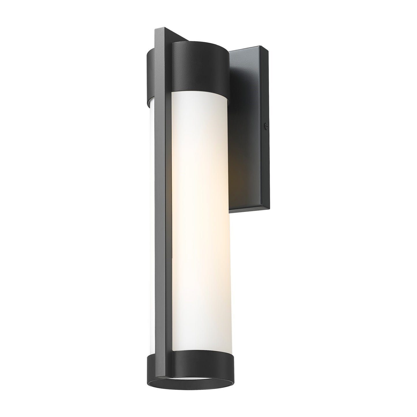 Innovations Stratford 13in 1-Light Wall Sconce | Modern Matte Black Aluminum and Opal White Glass | Covered Patios & Entryways | Model 9954-1W-BK-13-WH