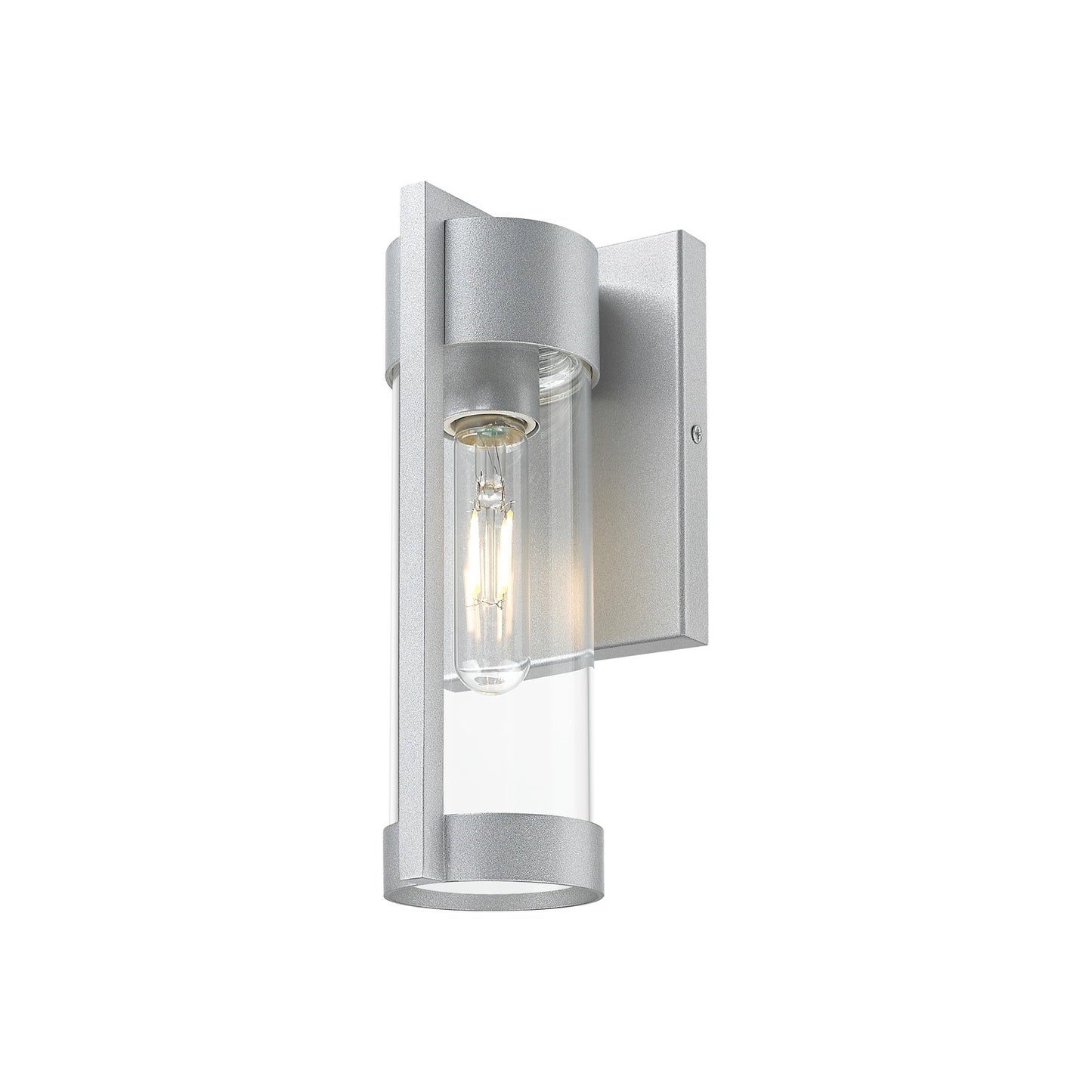 Innovations Stratford 10in 1-Light Wall Sconce | Modern Silver Aluminum and Clear Glass | Covered Patios & Entryways | Model 9954-1W-SV-10-CL
