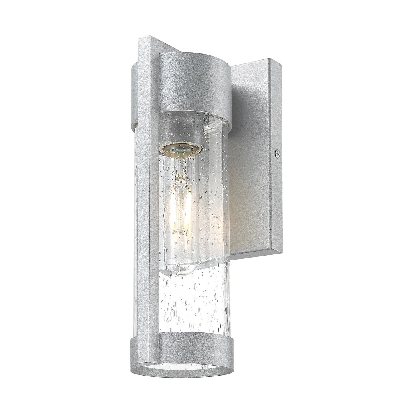 Innovations Stratford 10in 1-Light Wall Sconce | Contemporary Silver Aluminum and Clear Seedy Glass | Covered Patios & Entryways | Model 9954-1W-SV-10-SDY