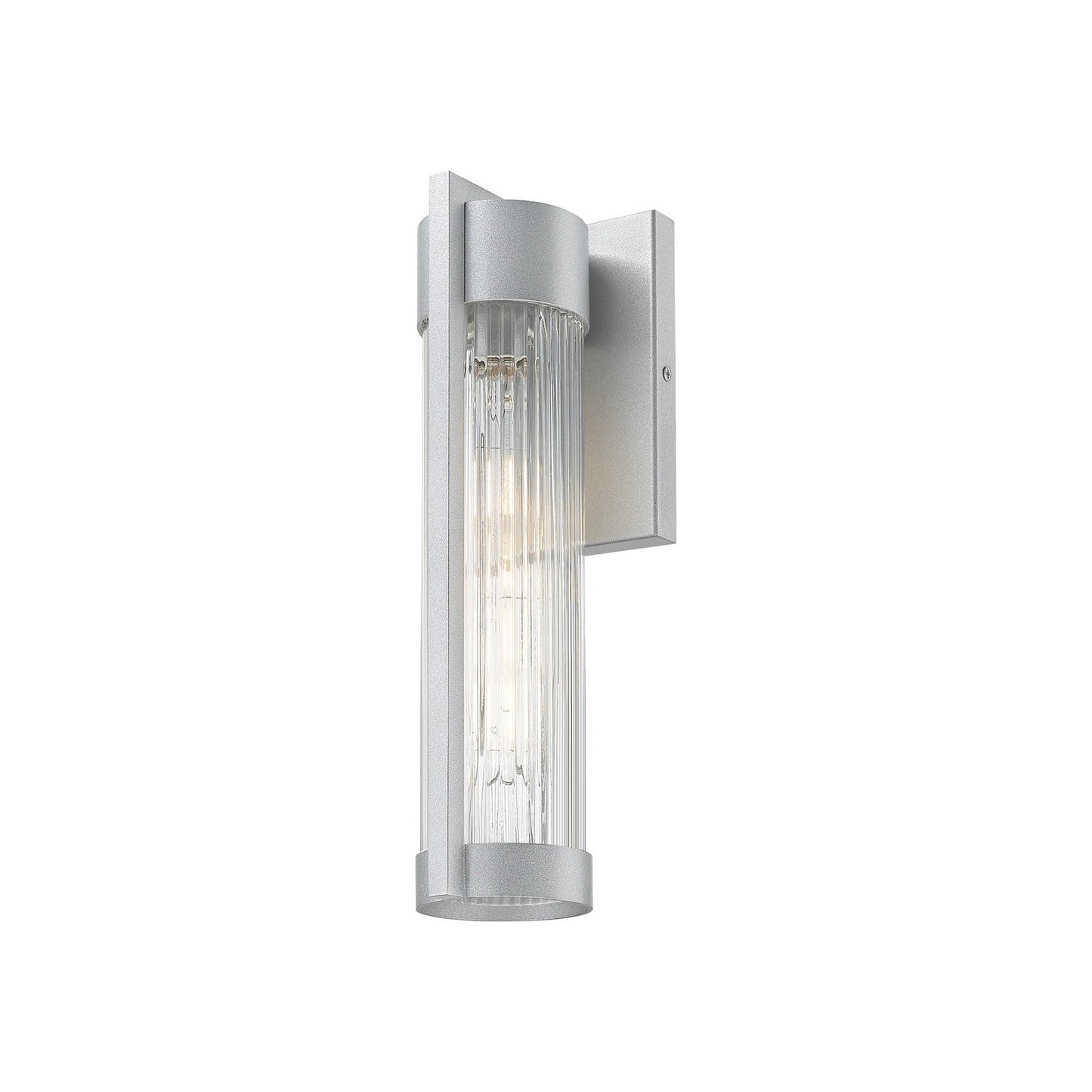 Innovations Stratford 13in 1-Light Wall Sconce | Silver Aluminum and Striped Clear Glass | Covered Patio & Entryway | Model 9954-1W-SV-13-SCL