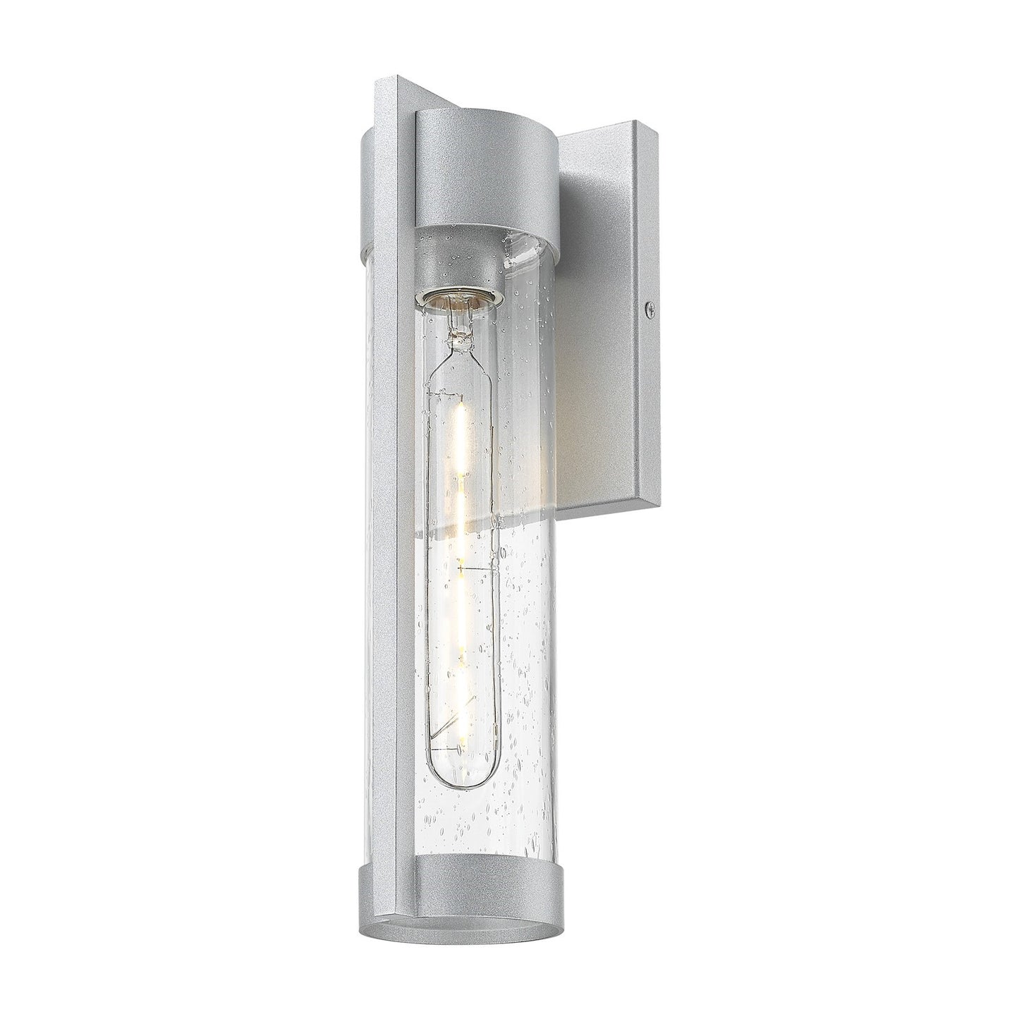 Innovations Stratford 13in 1-Light Wall Sconce | Silver Aluminum and Seedy Glass | Covered Patio & Entryway | 4.75 x 13.5 in | Model 9954-1W-SV-13-SDY