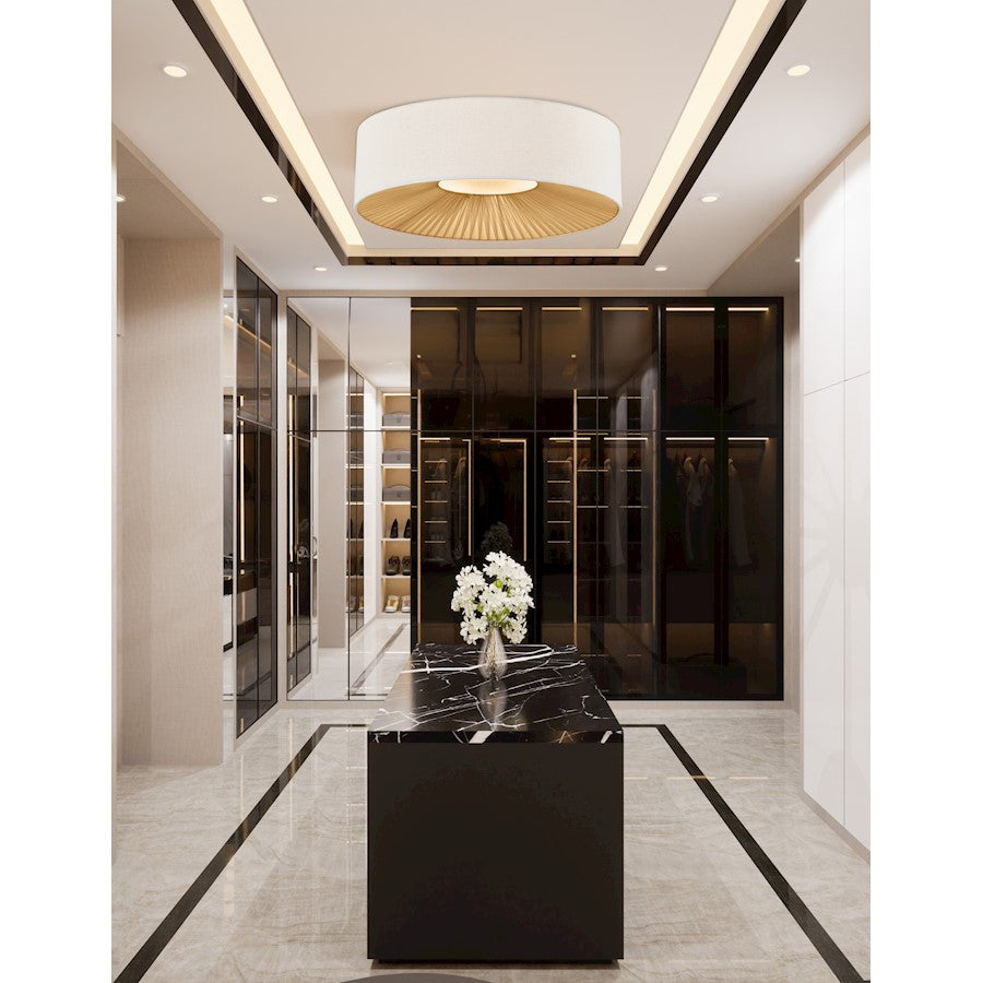 Justice Textile Warren 8Lt Drum Flush-Mount, Black/Cream