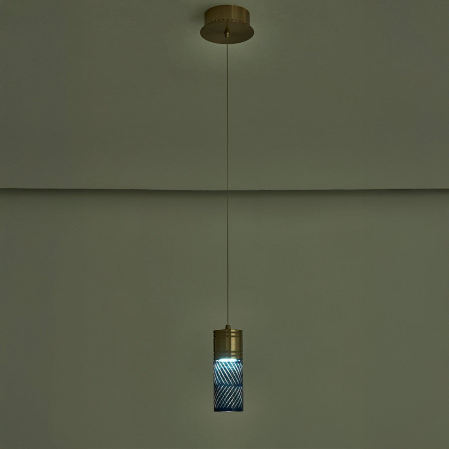 Kalco Lighting Kiriko 1 Light Pendant, Winter Brass
