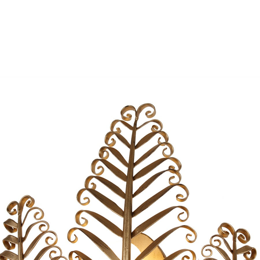 Kalco Lighting Fern 3 Light Wall Sconce, Modern Gold