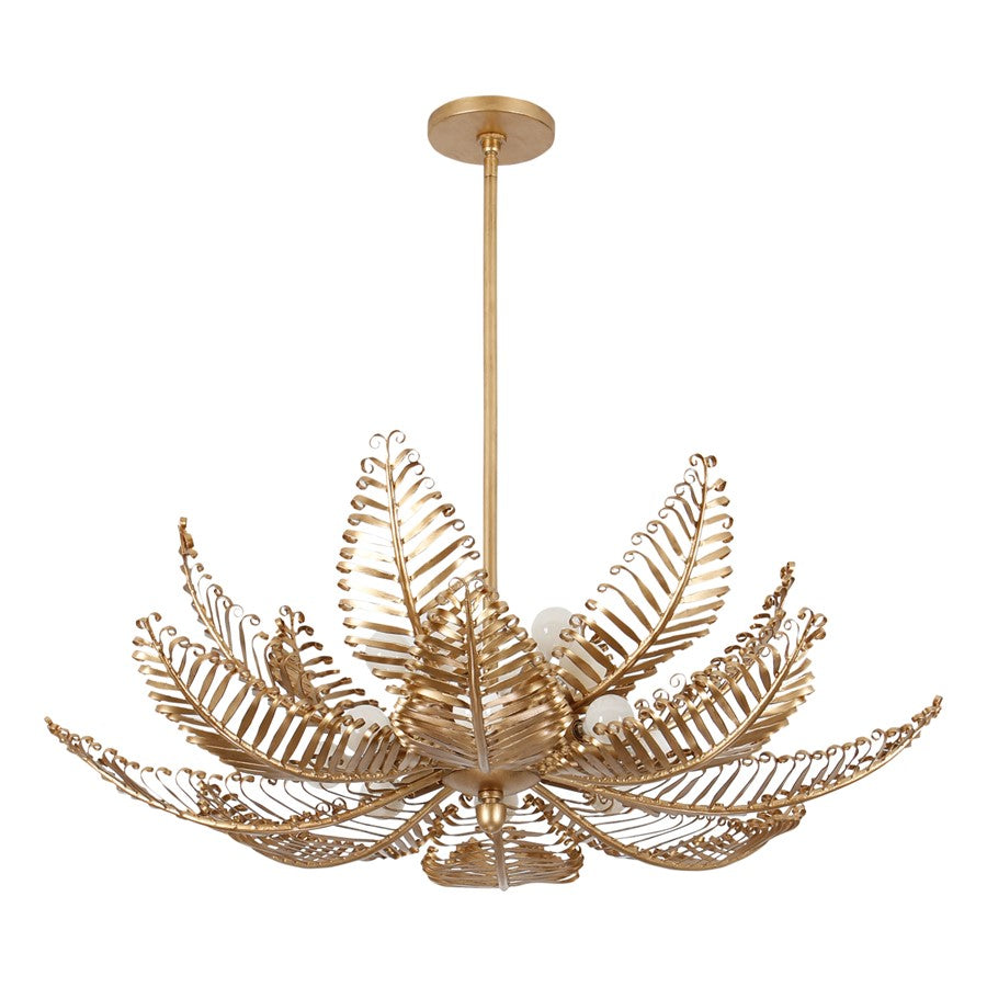 Kalco Lighting Fern 14 Light Chandelier, Modern Gold