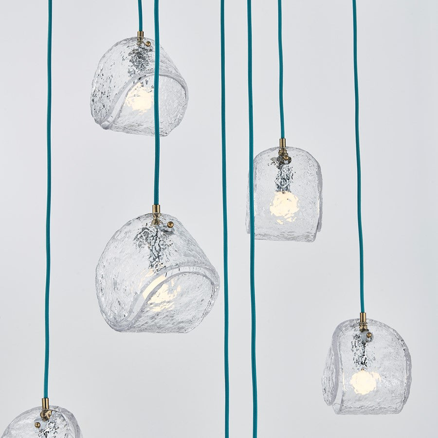Kalco Lighting Pallina 9 Light 32" Chandelier, Winter Brass